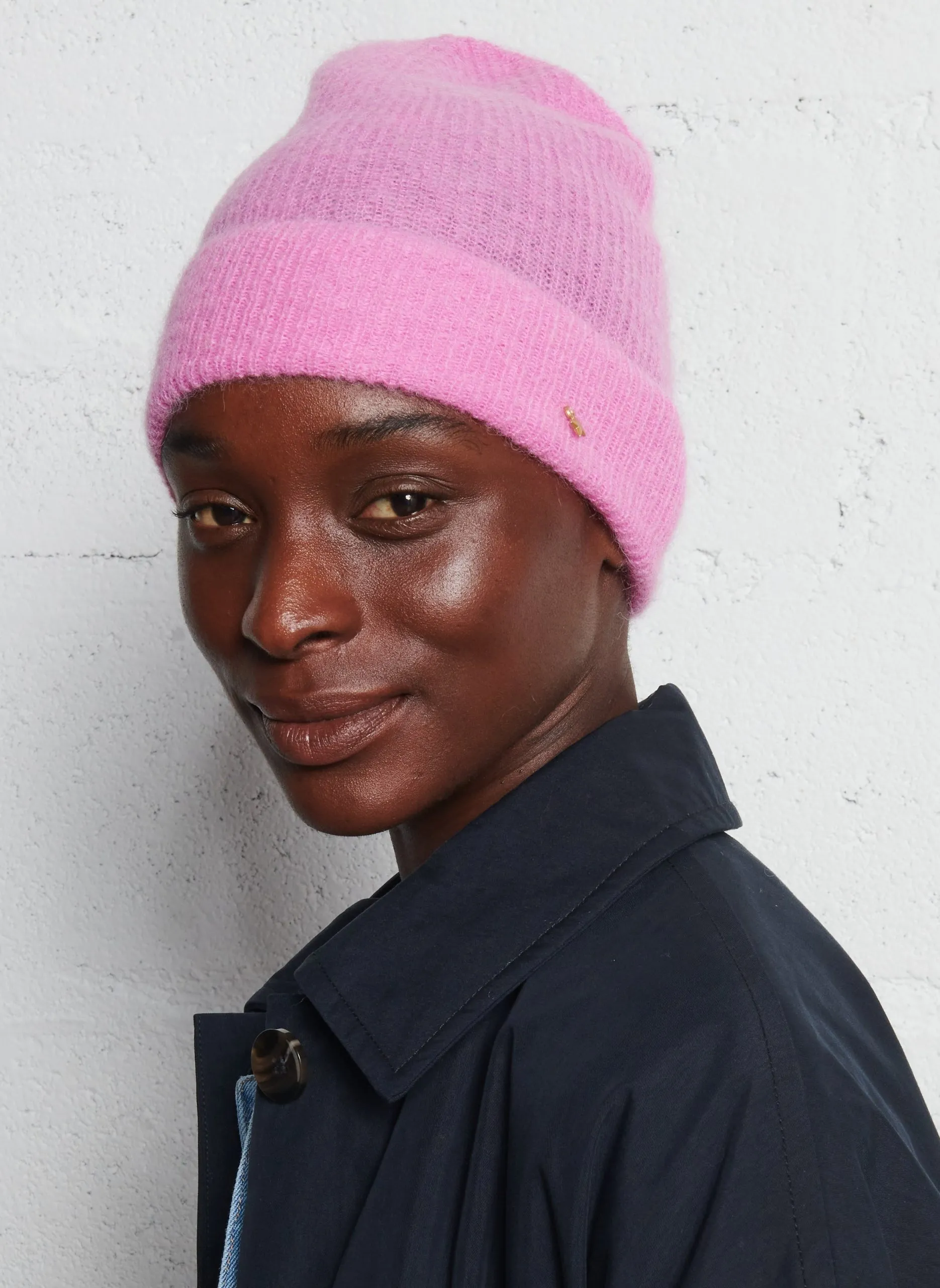 Einfarbige Mütze aus Mischwolle Rosa CALIN