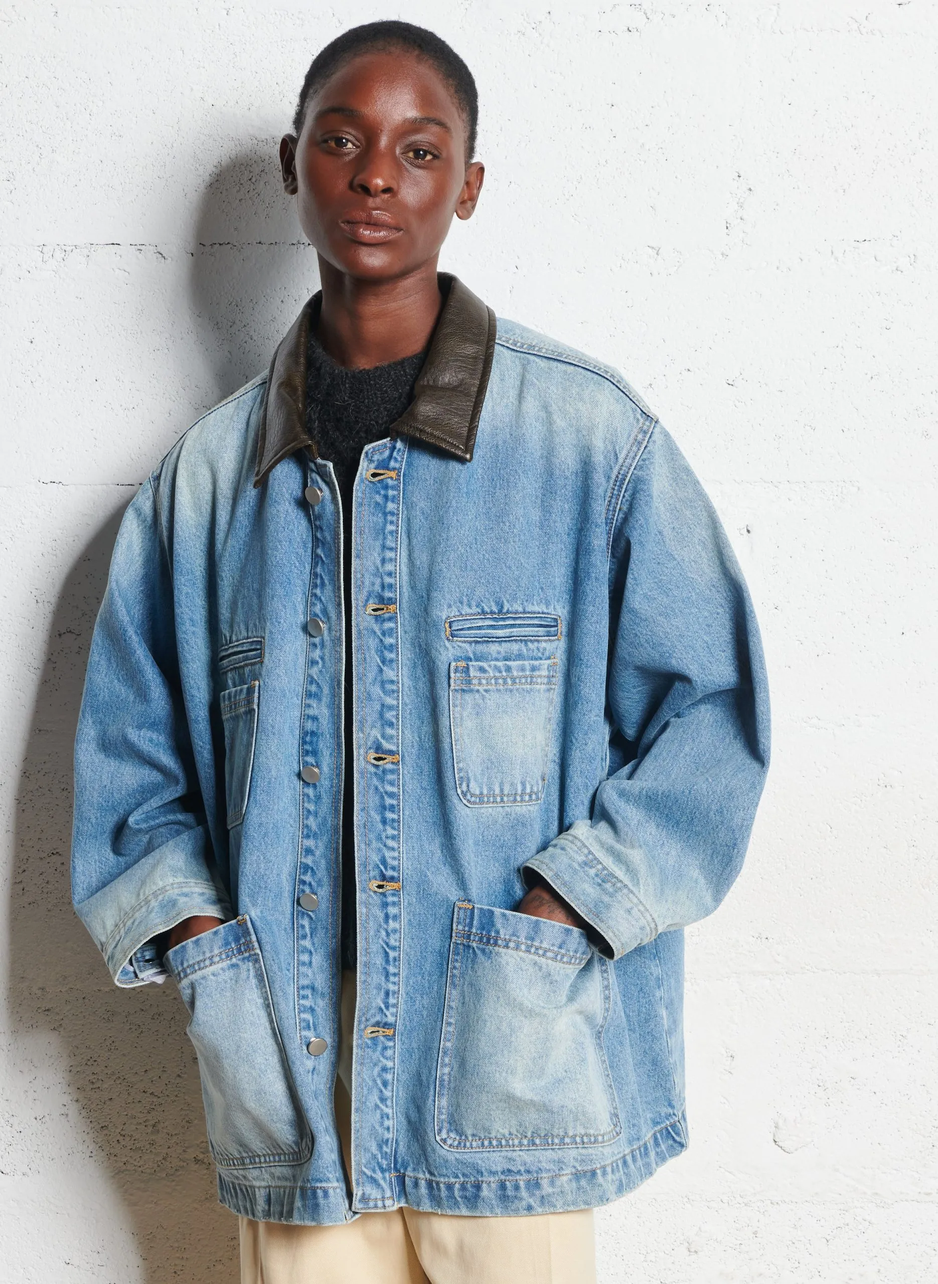 Jeansjacke mit klassischem Kragen Blau VIOLA