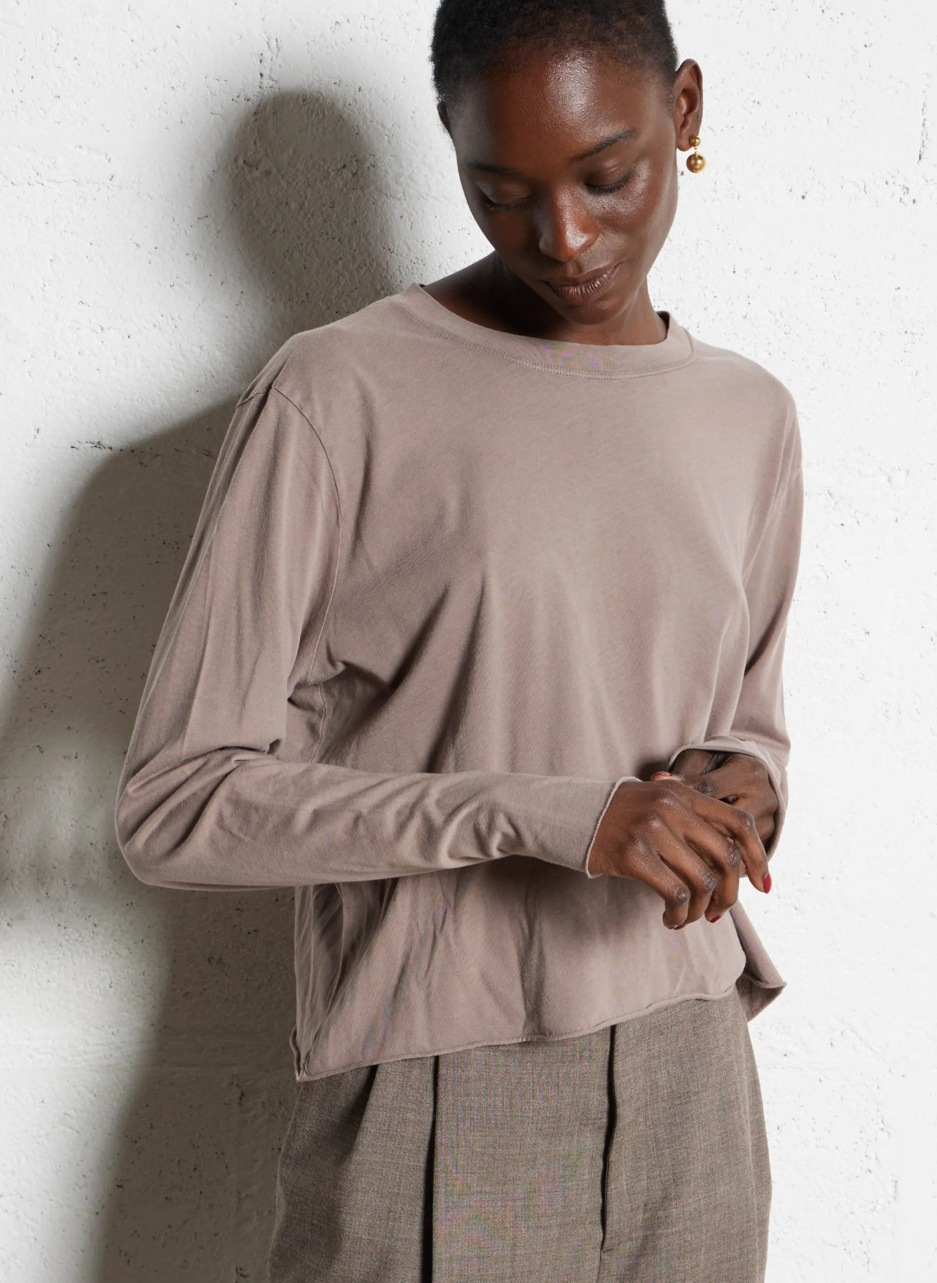 Weit geschnittenes Baumwoll-T-Shirt Grun FERCY