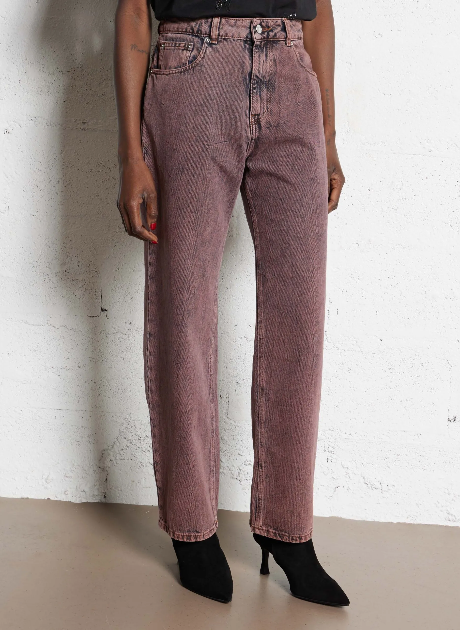 Weit geschnittene Jeans - aus Baumwolle Rosa PIMANDA