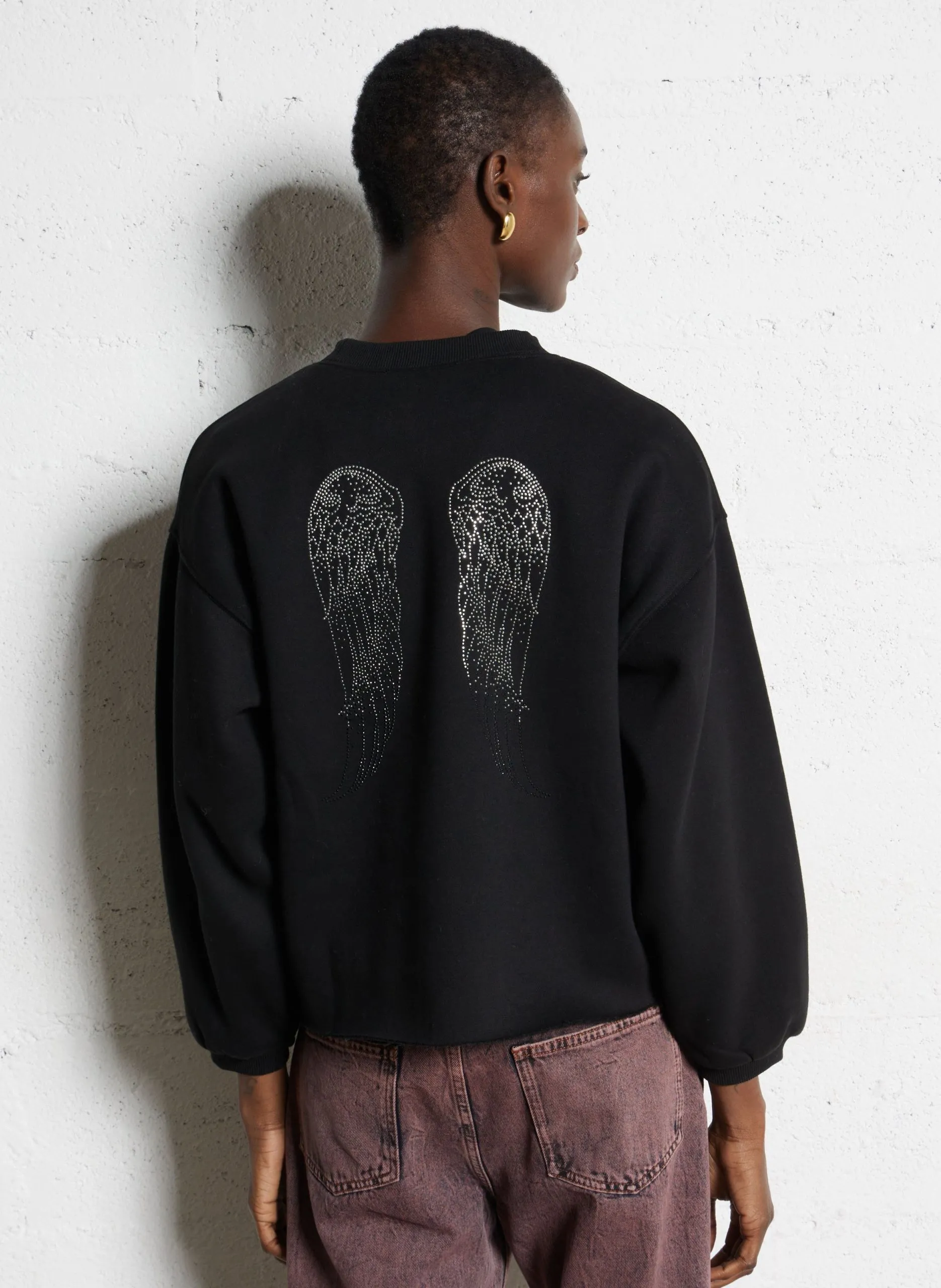 Oversize Rundhalsausschnitt Sweatshirt Schwarz SIANA