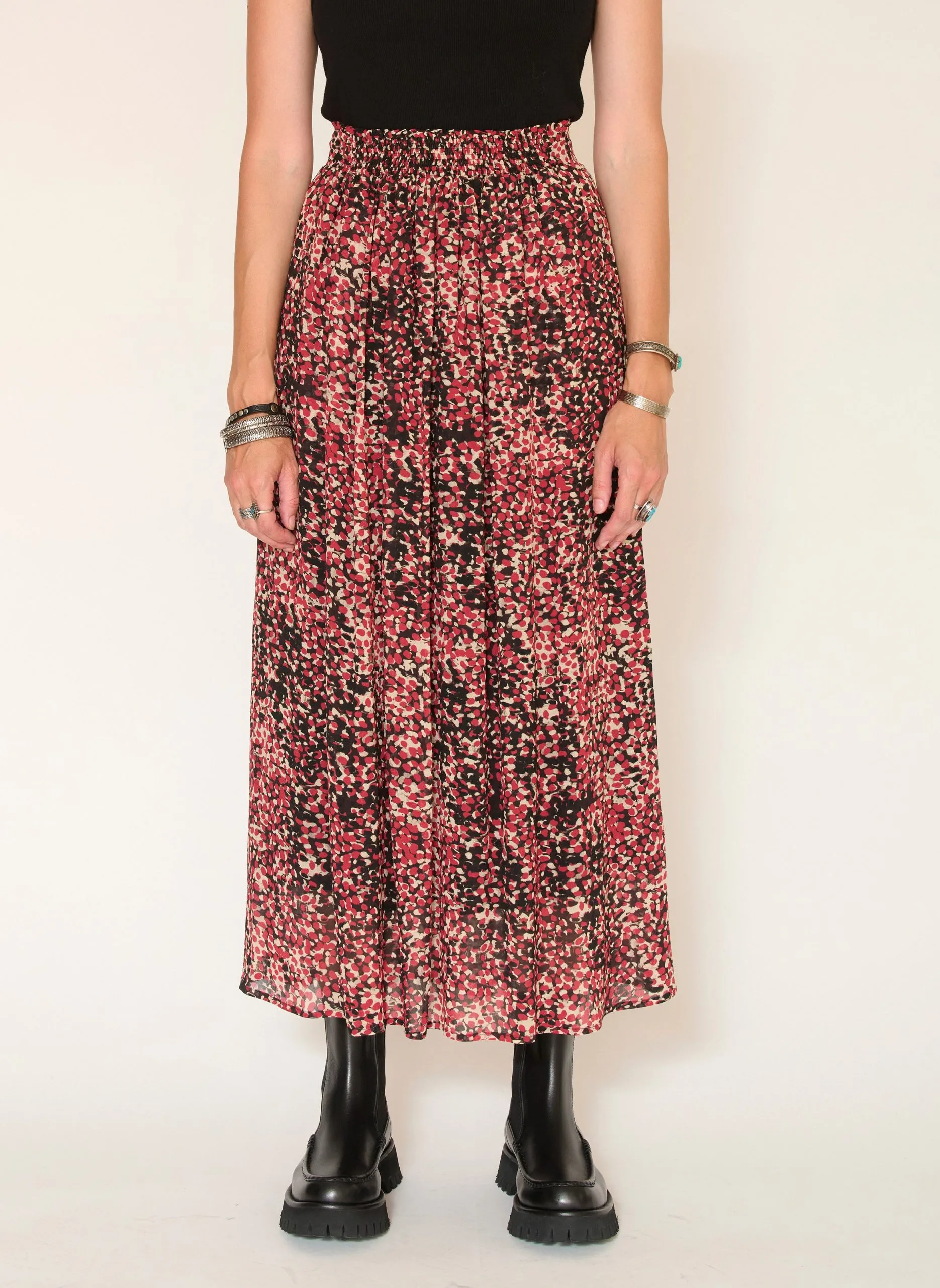 Kurzer Rock mit Print Rot JAROD