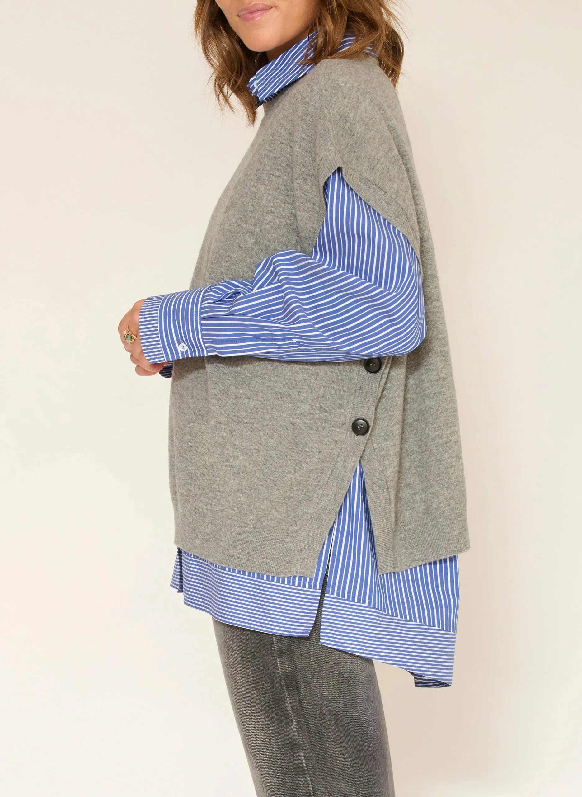 Woleg - Oversize-Wollpullover mit Rundhalsausschnitt Grau KLEE