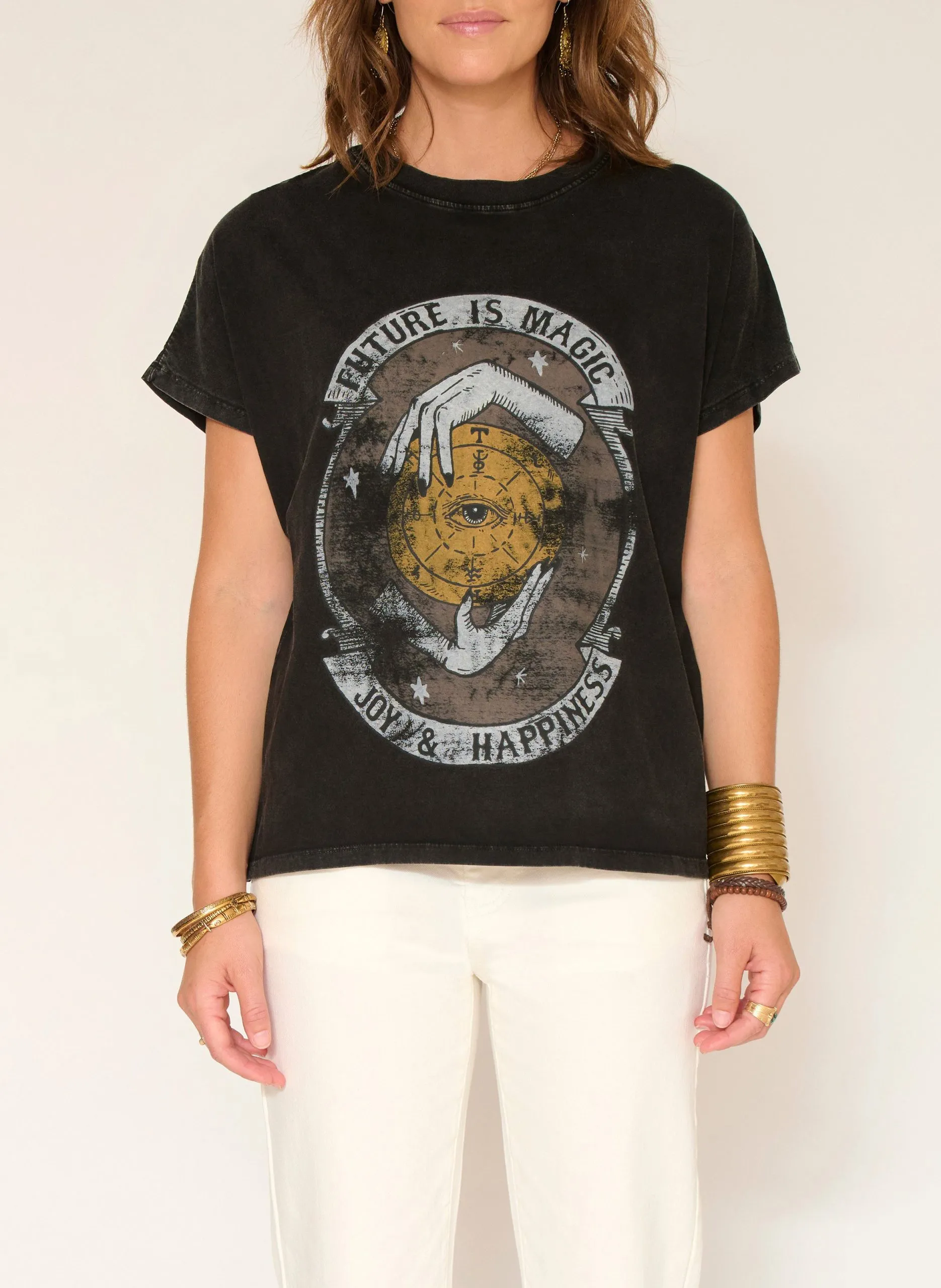 Oversize-Baumwoll-T-Shirt Schwarz THALIA