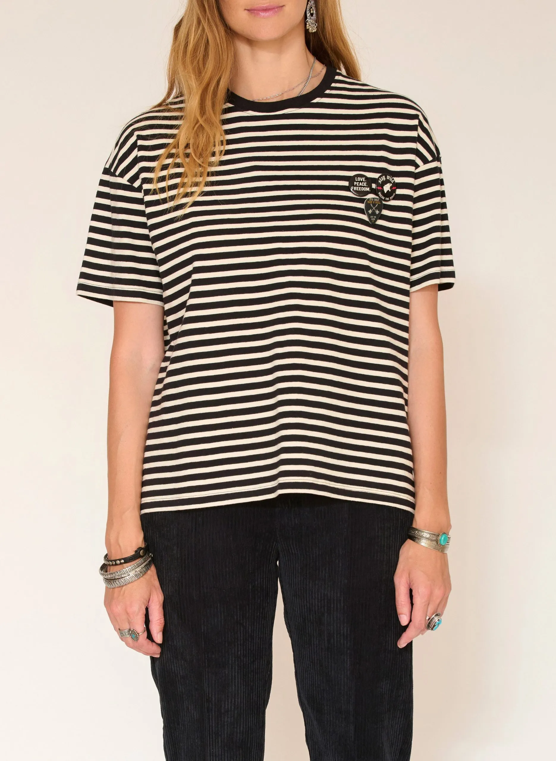 Baumwoll-Pullover mit Rundhalsausschnitt Beige TIBO