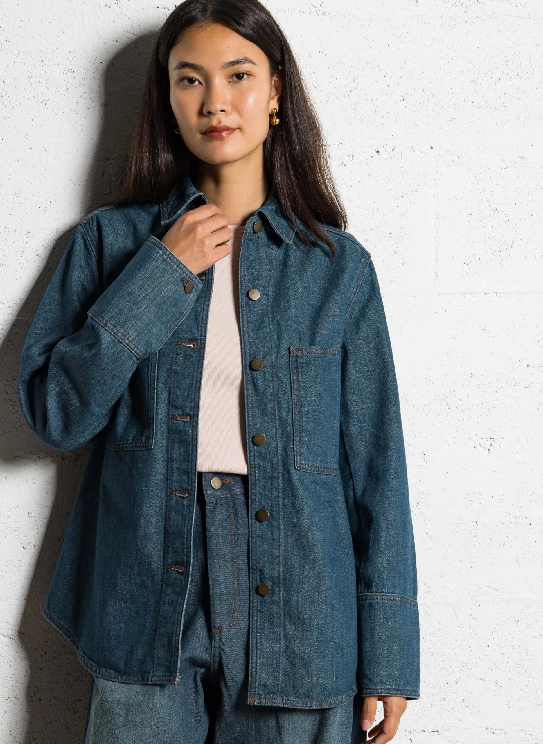 Baumwoll-Bluse Blau GARANCE