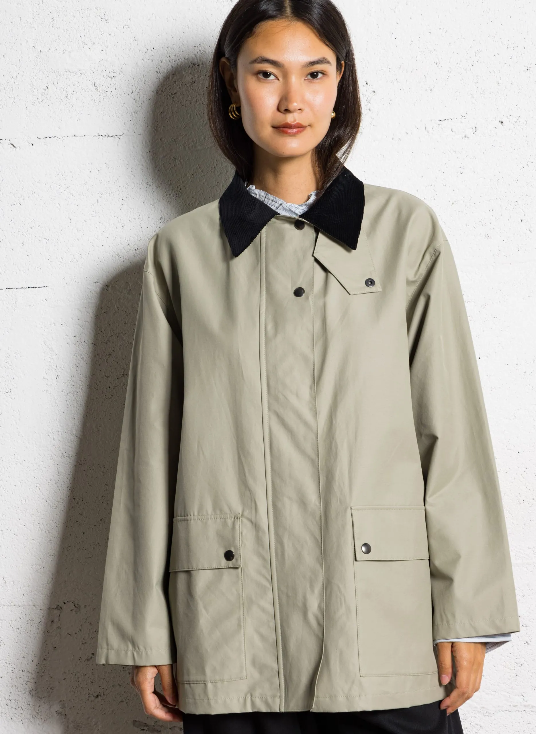 Oversize-Jacke aus Baumwollmischung Beige ANDERSON