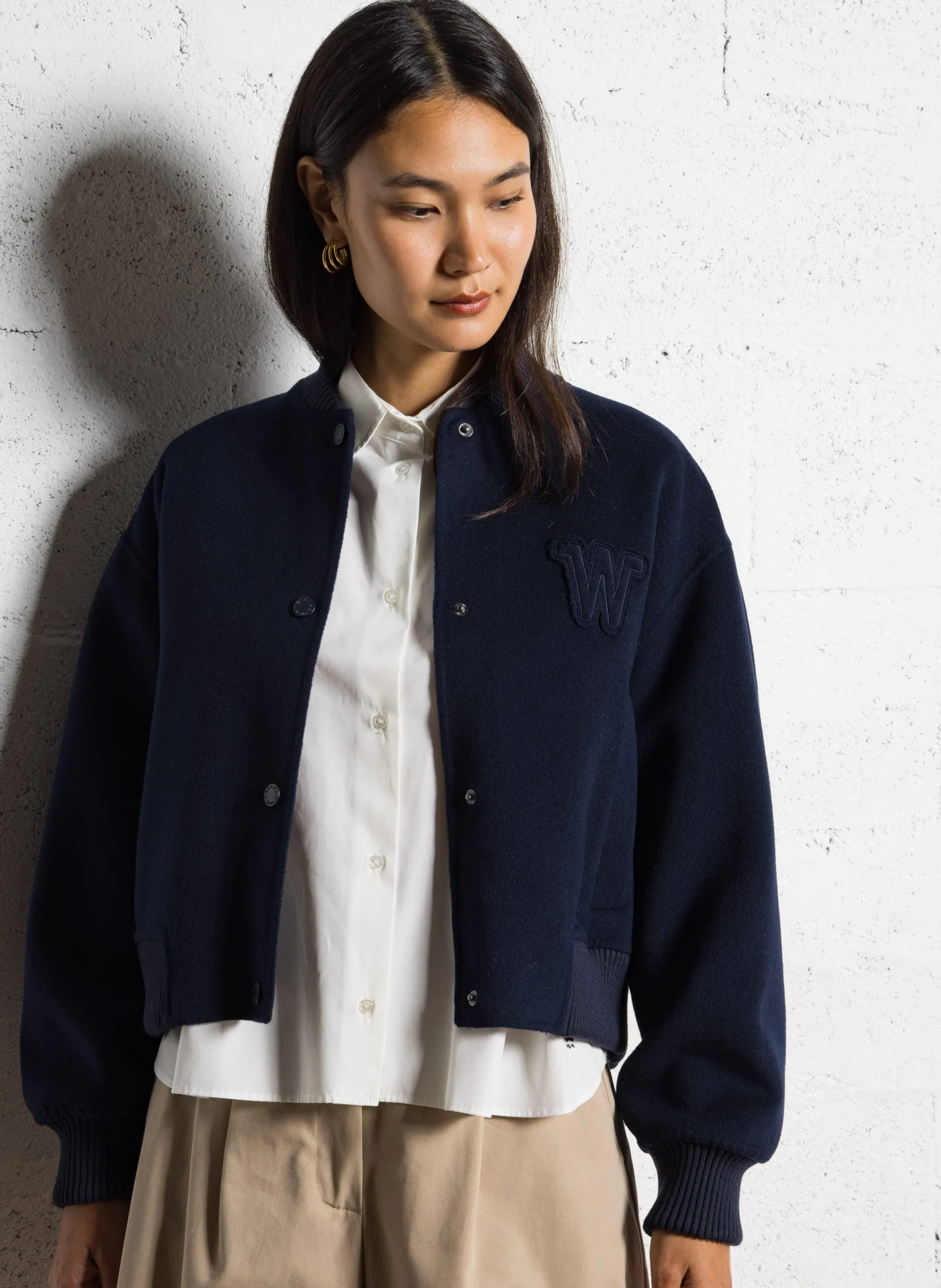 Teddy-Kragenmantel aus Wollmischung Blau ZELANTE