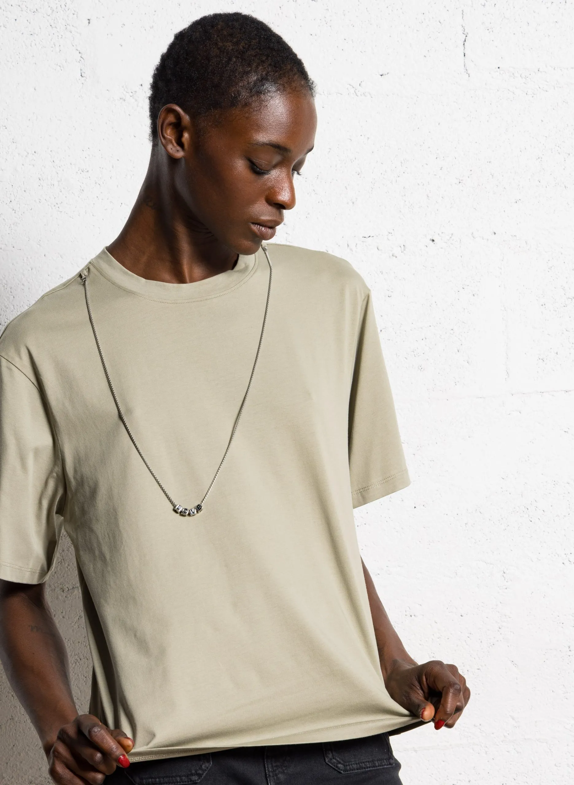 Baumwoll-Pullover mit Rundhalsausschnitt Khaki TULIA