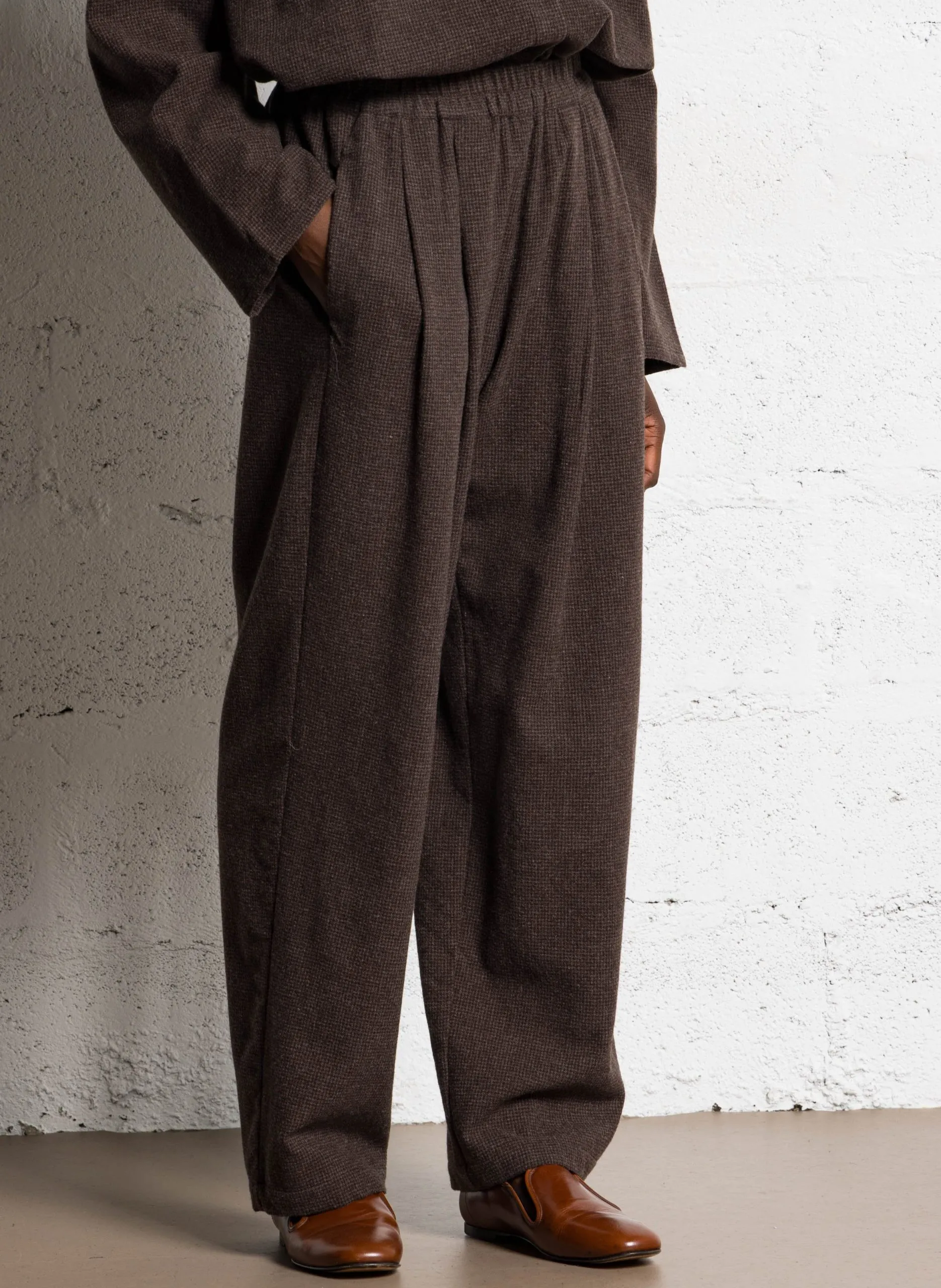 Declic - Weite Hose aus Wollmix Braun BACKER