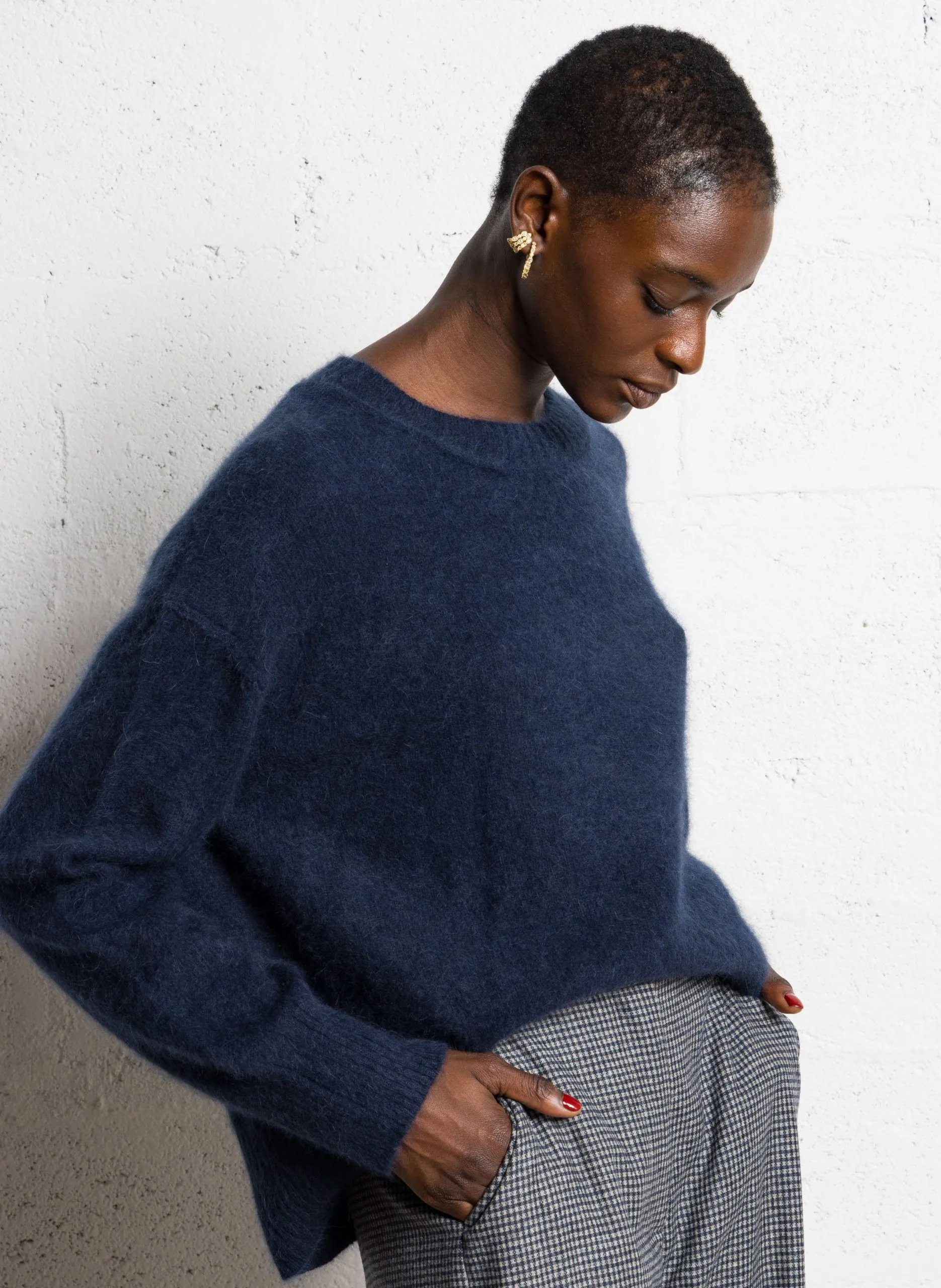 Abidjan - Wollpullover mit Rundhalsausschnitt Blau PALOMA