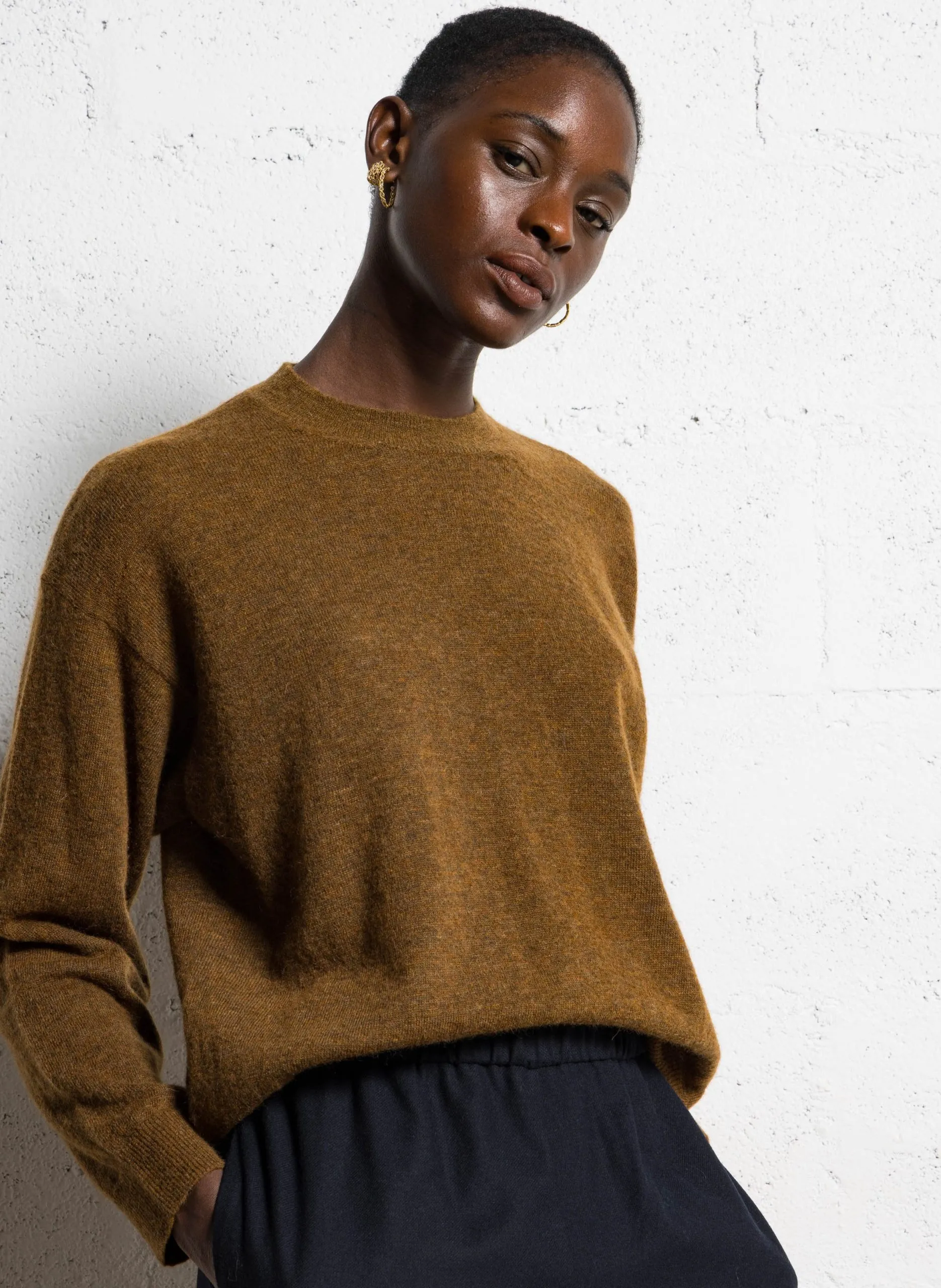 Übergroßer Pullover aus Mischwolle Braun