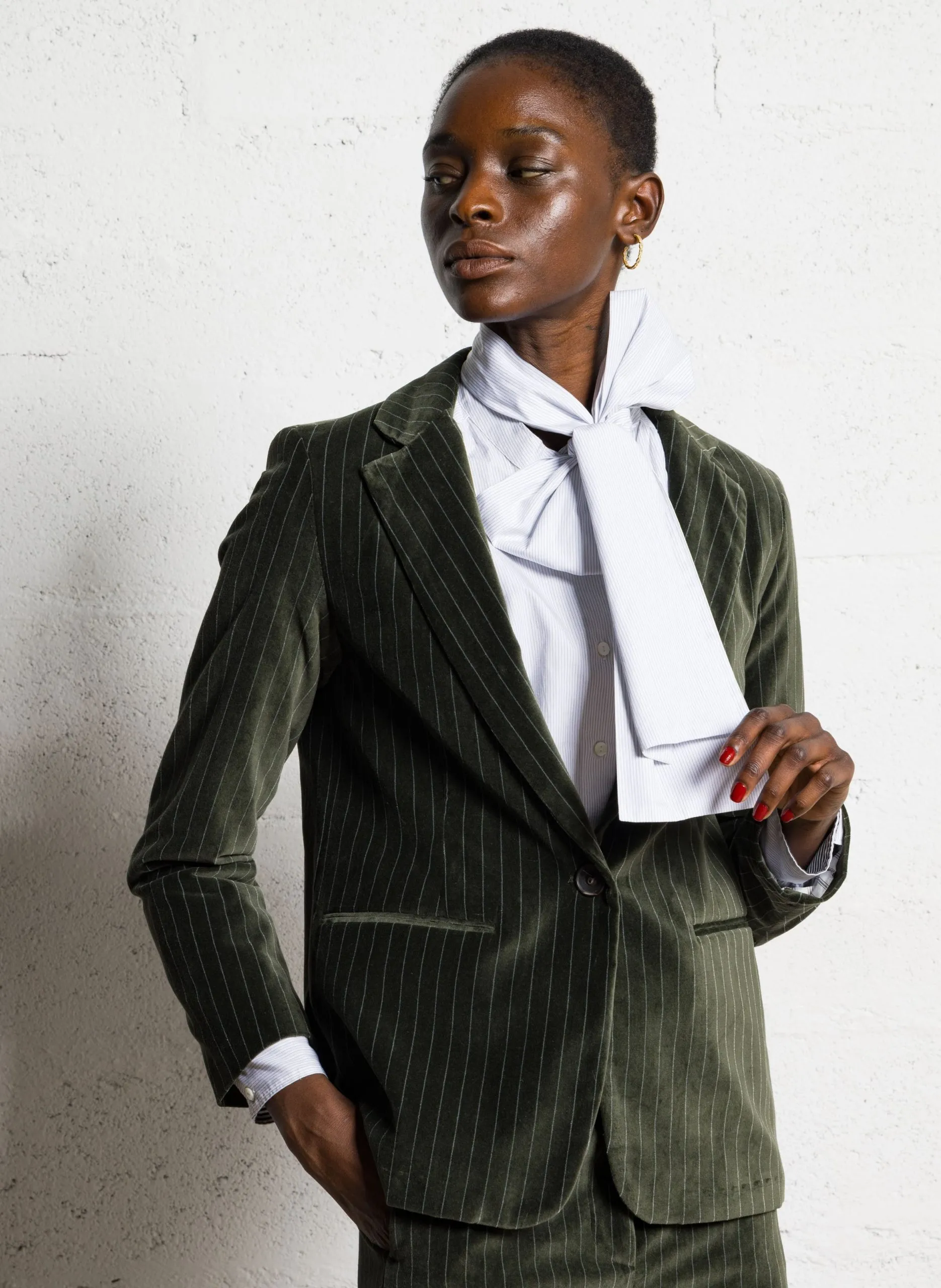 Blazer mit Streifen aus Samt Grun VIKELO