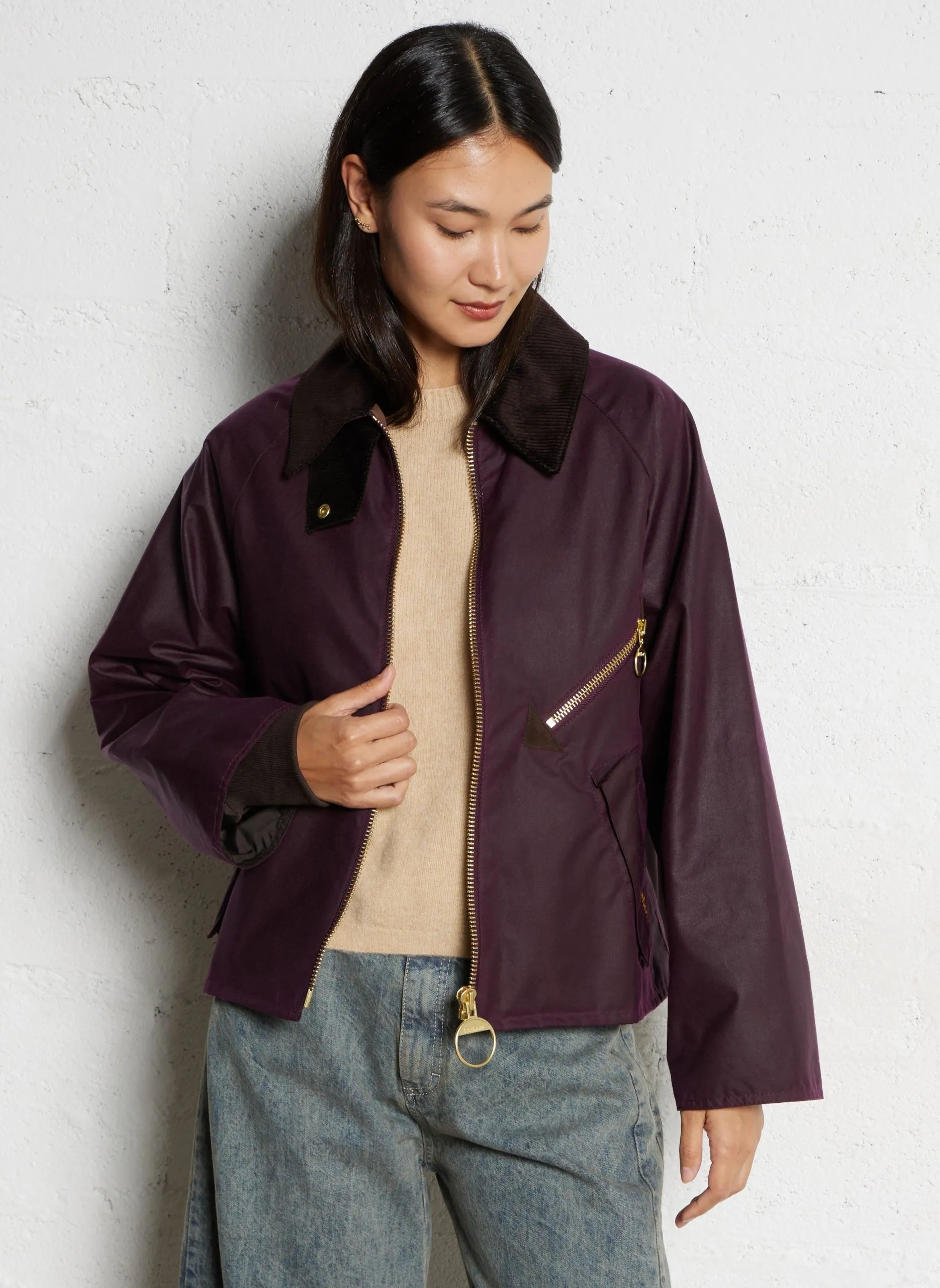 Gerade Baumwolljacke Violett ARLENE