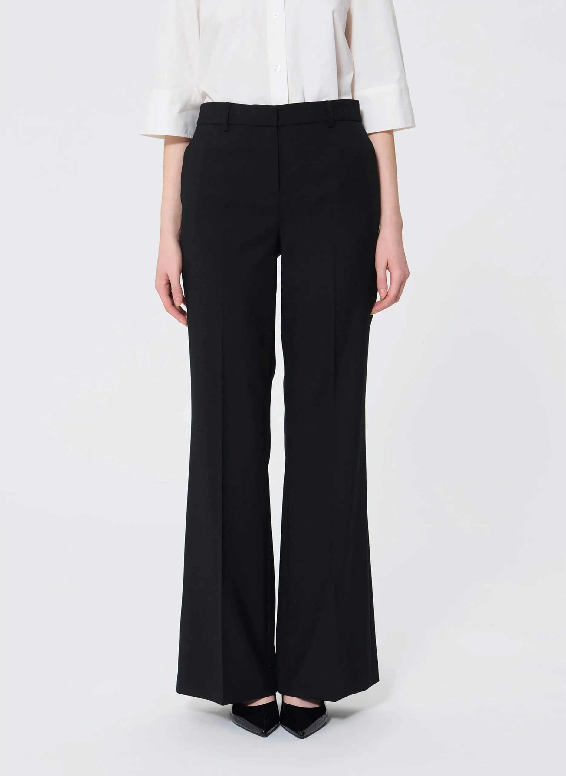 Weit geschnittene Wollhose Schwarz PATRICE