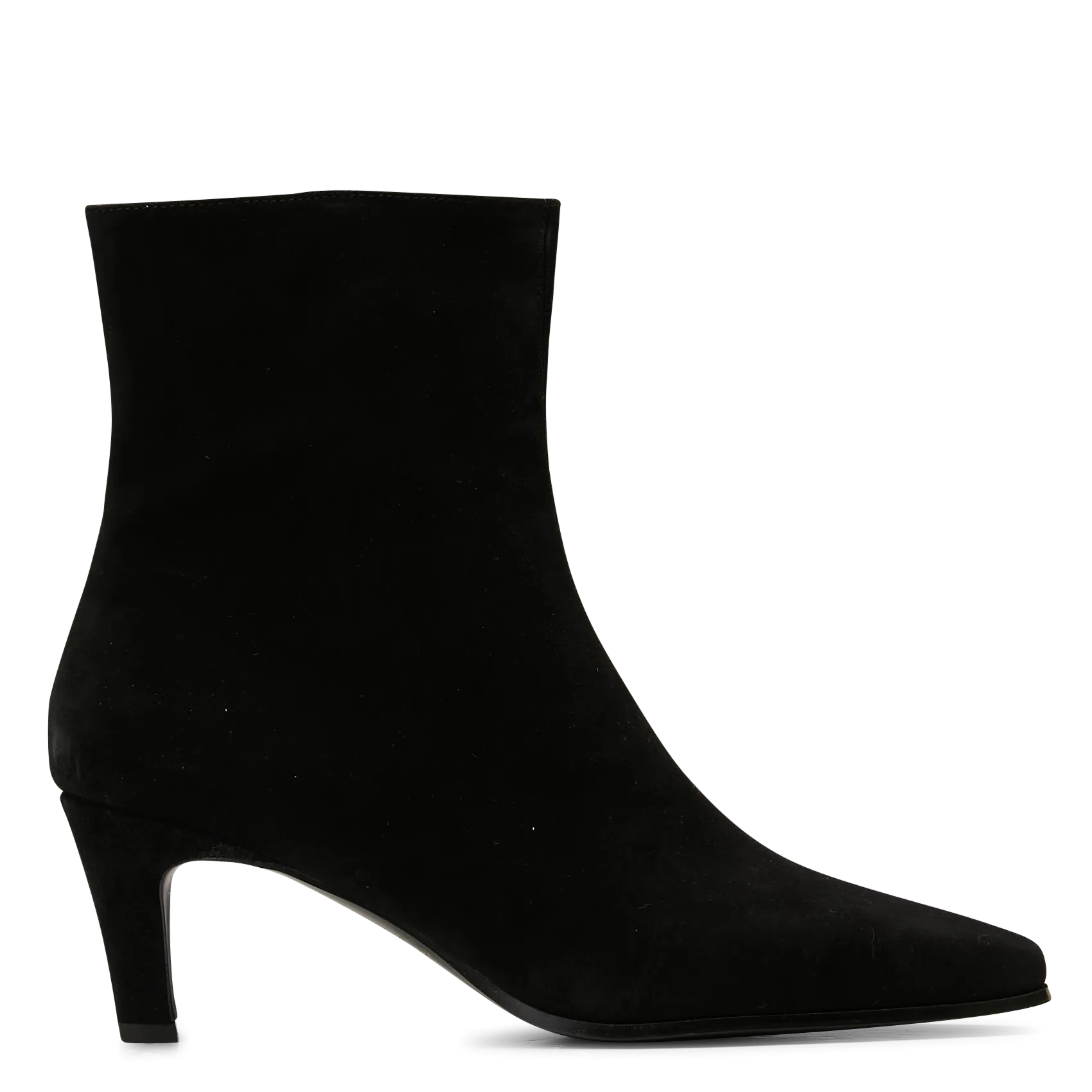 Veloursleder-Stiefeletten mit Absatz Schwarz HITOMI