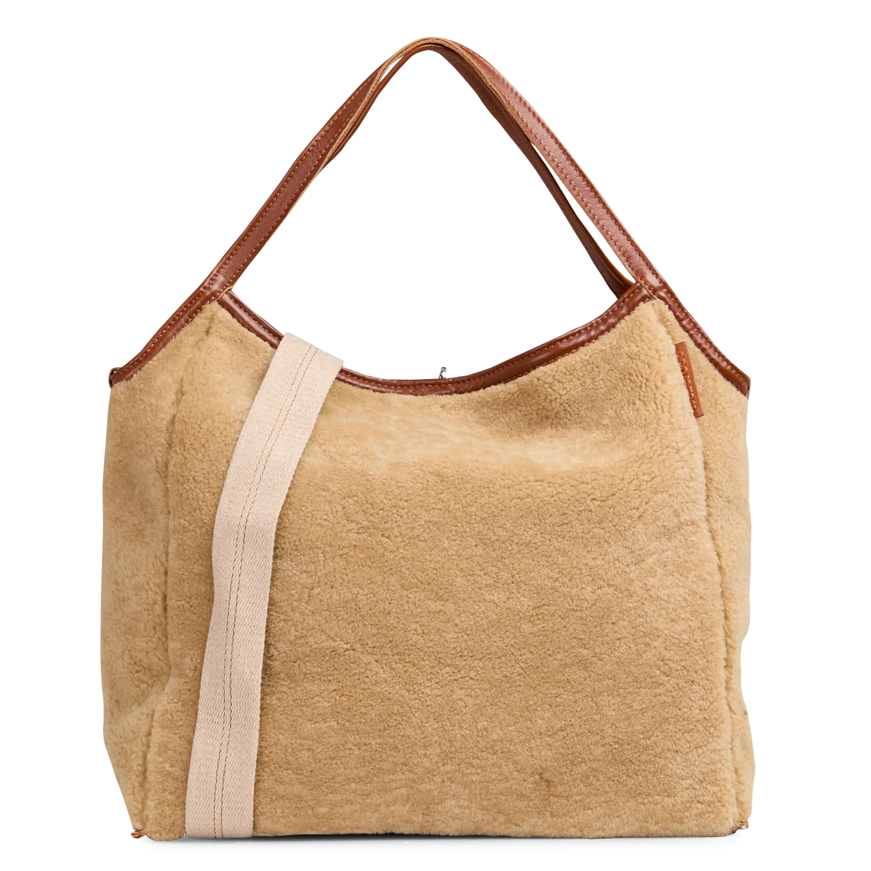 Weiche Shopper-Tasche aus Kunstpelz Beige SING