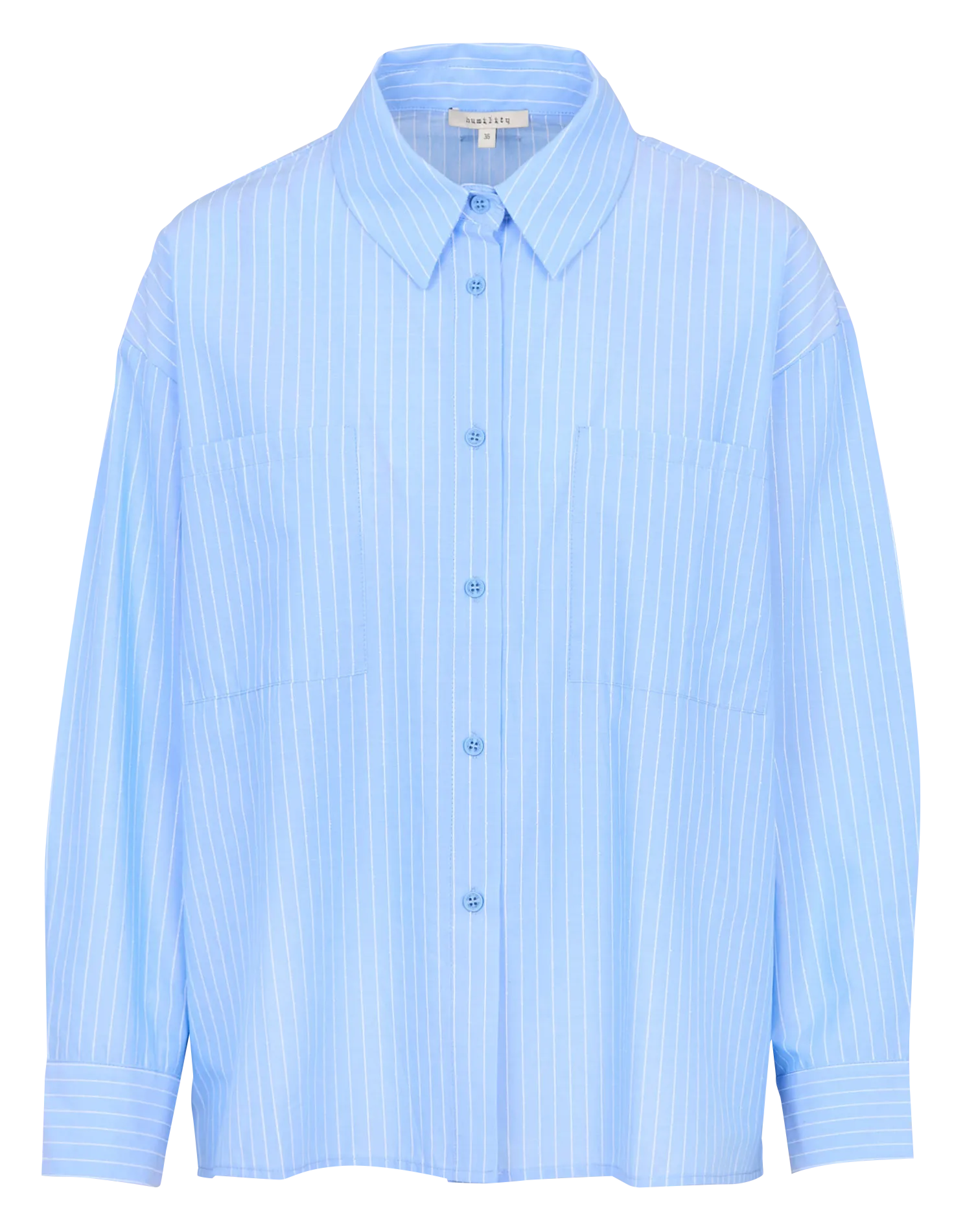 Weites Hemd mit klassischem Streifenmuster aus Baumwollmischung Blau