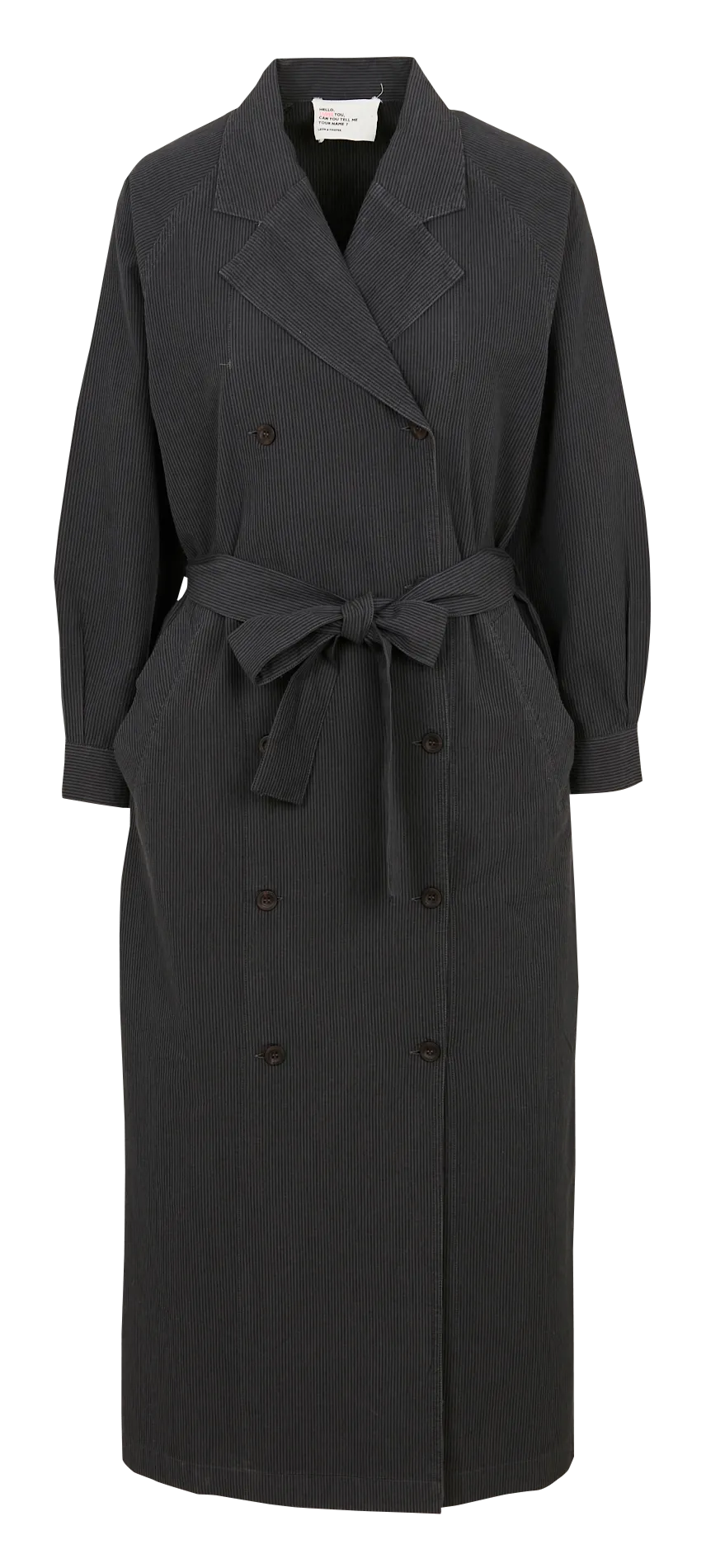 Langes gerade Baumwollkleid Schwarz REDA