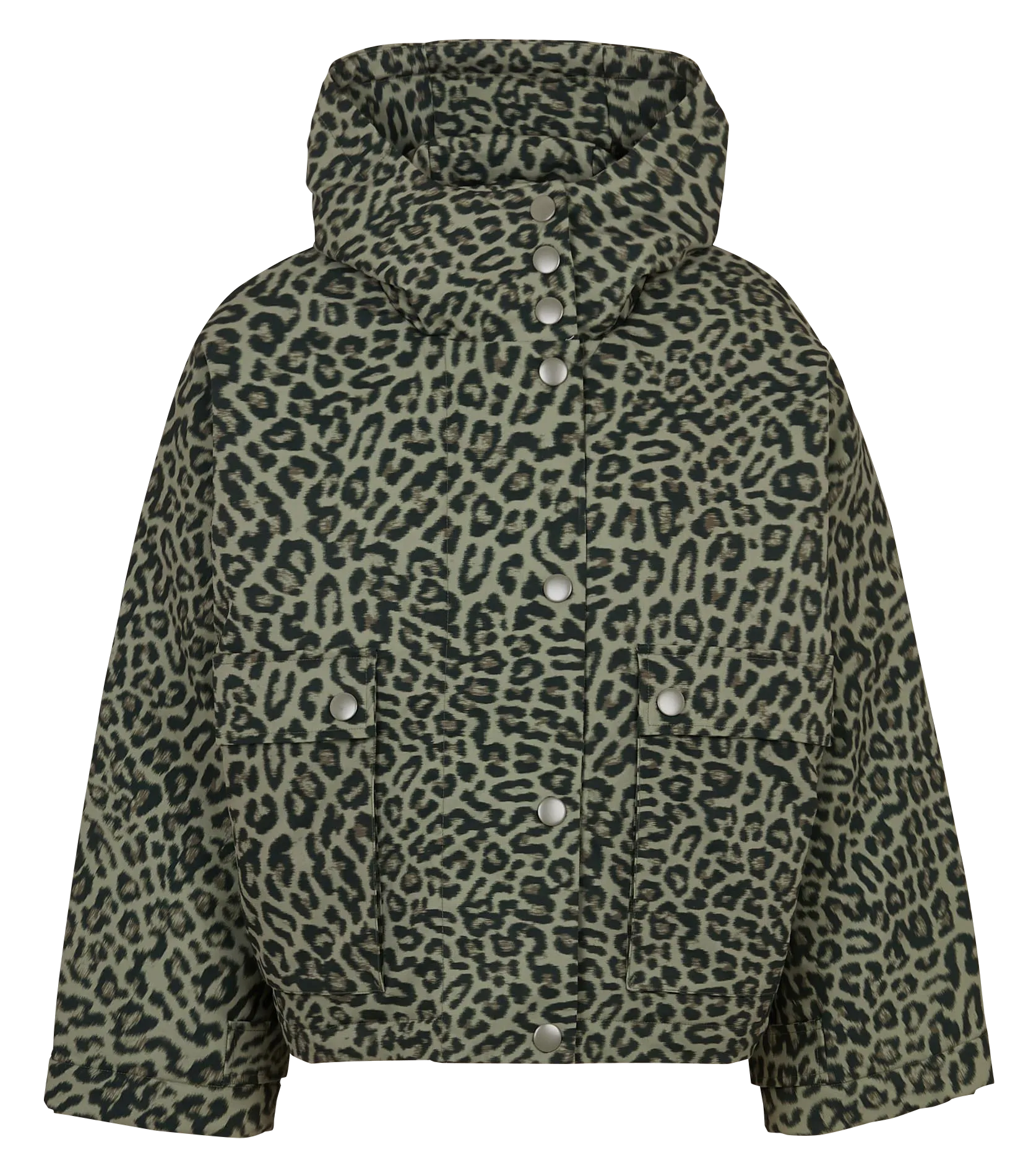 Bedruckte Jacke mit Stehkragen und Kapuze Grau JENNA