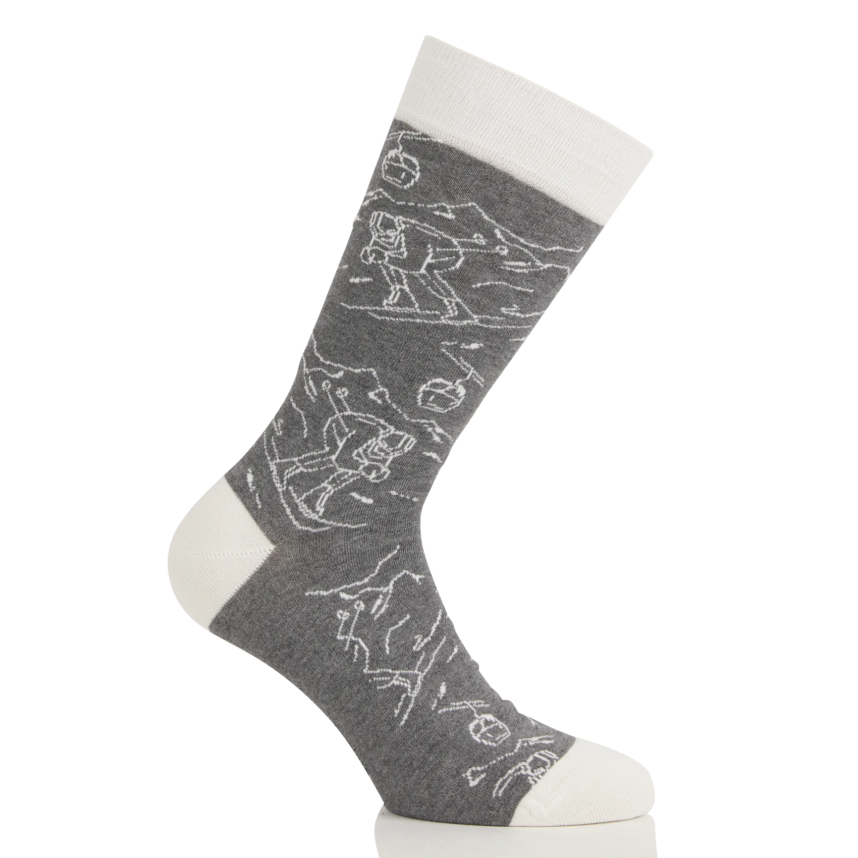 Baumwollsocken mit Logo Grau