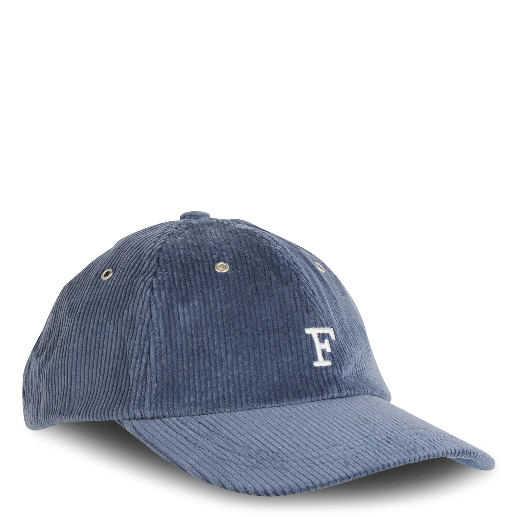 Bestickte Kappe aus Cord Blau