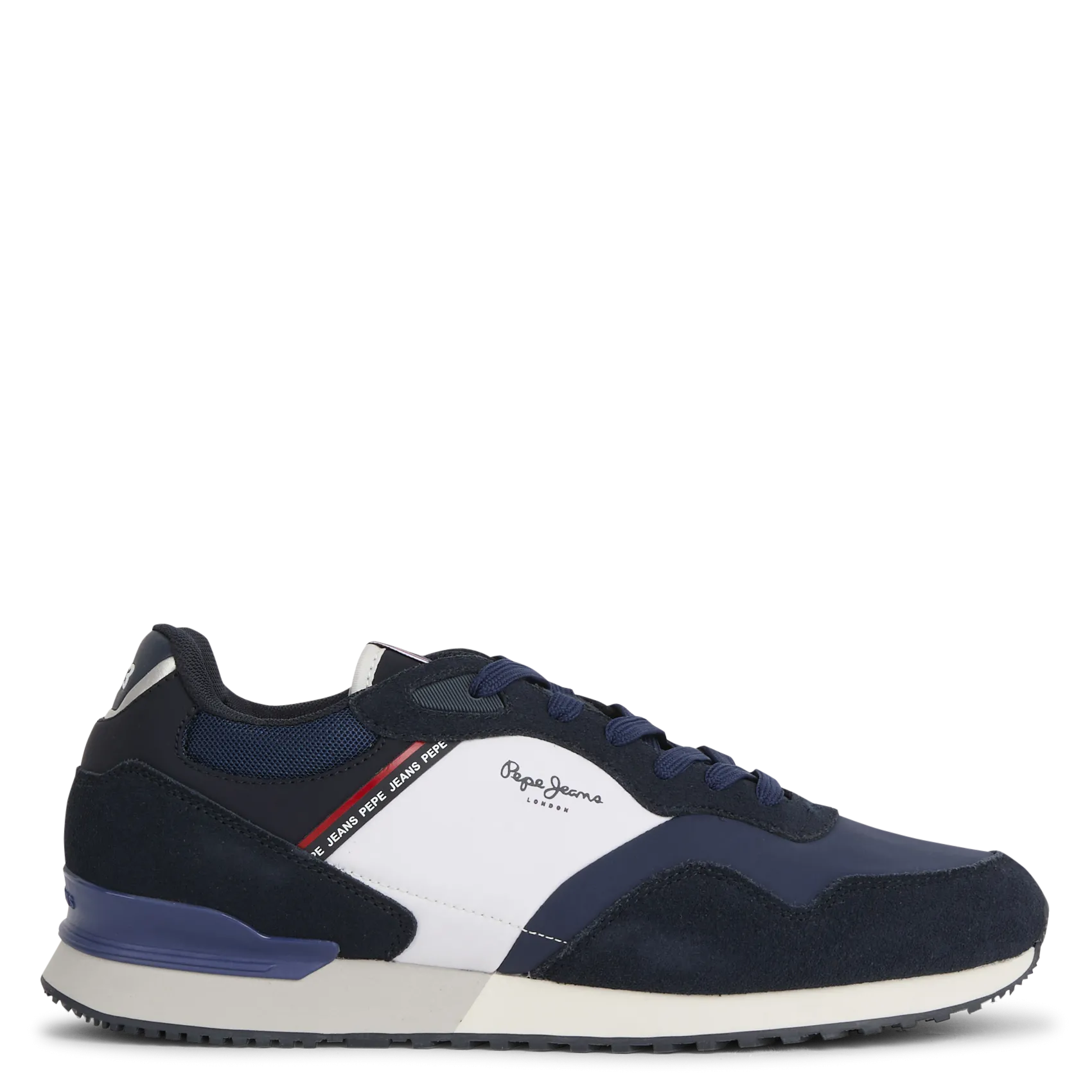 Zweifarbige niedrige Sneaker Blau