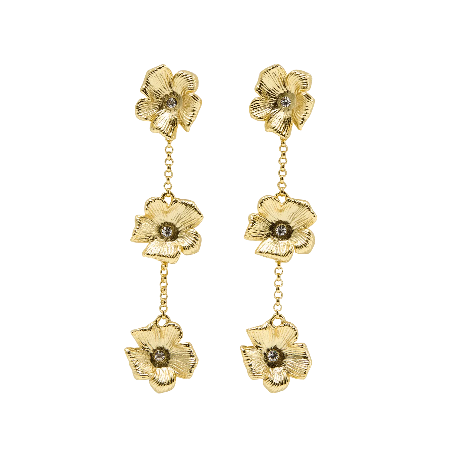 Blumen-Ohrringe Golden