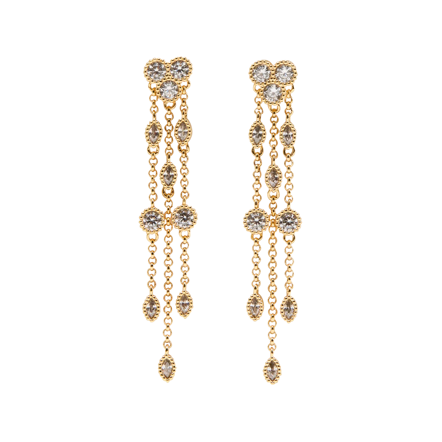 Ohrhänger aus Messing mit Strass Golden