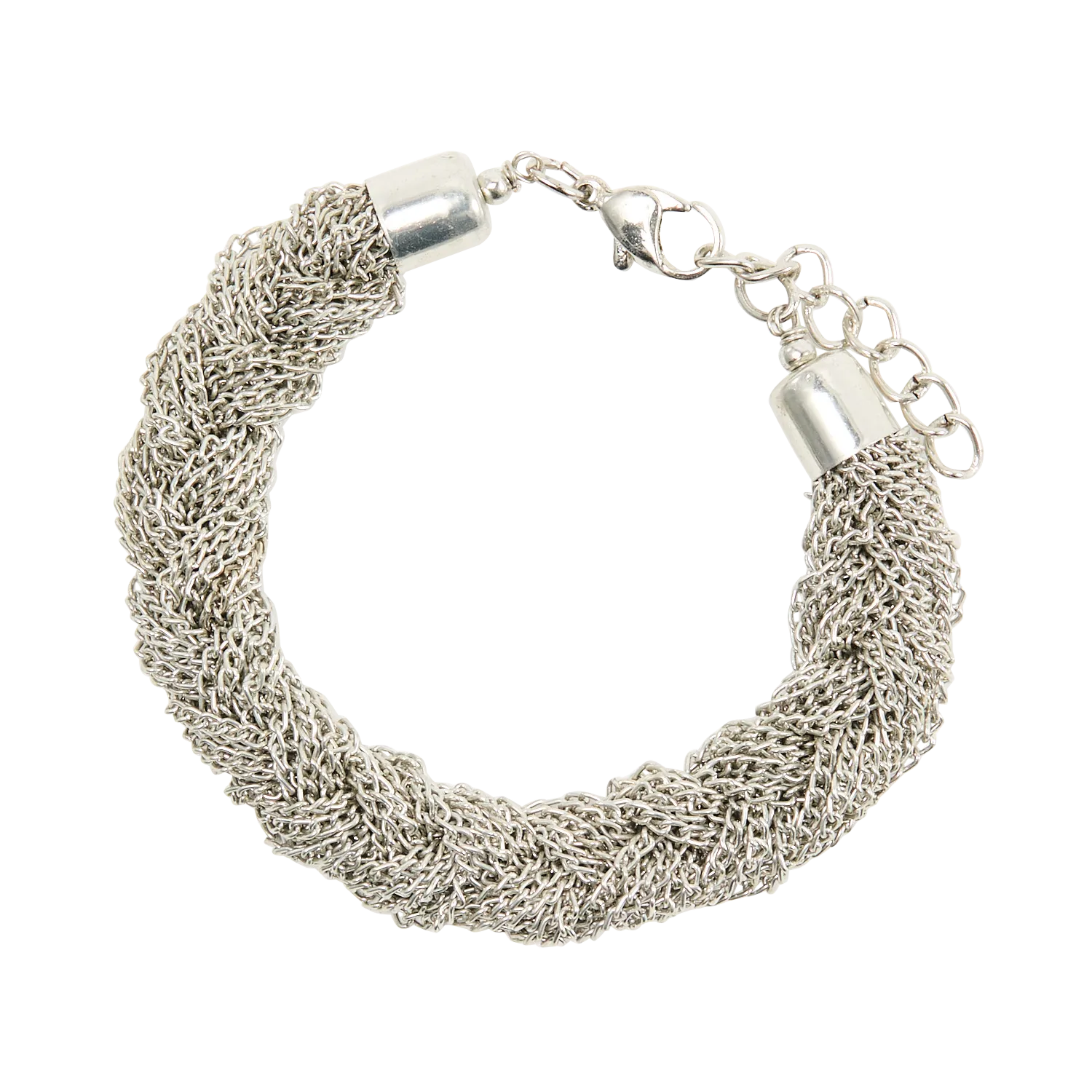 Geflochtenes Armband aus Kette Silber CALVIN