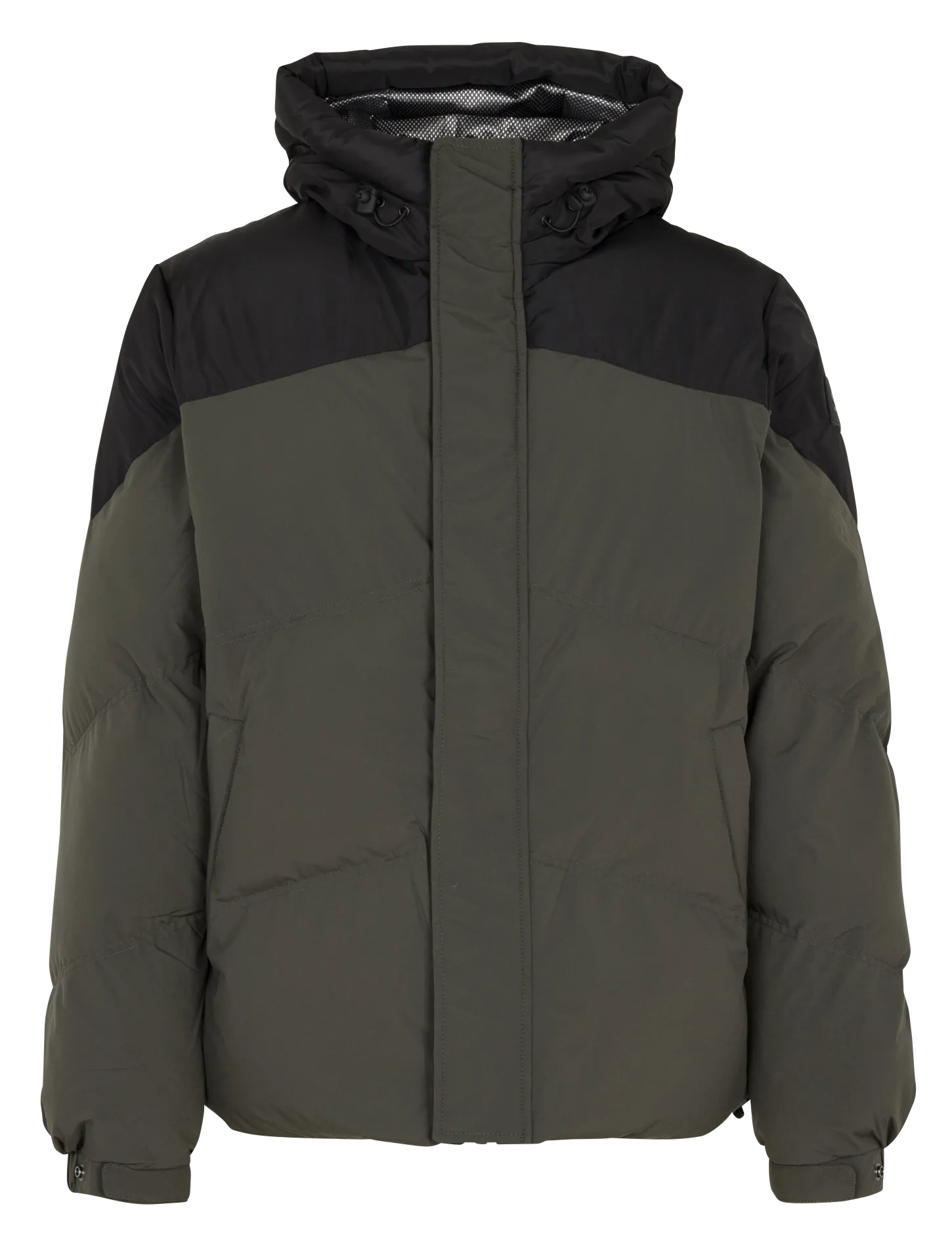 Gesteppte Daunenjacke mit Kapuze Schwarz