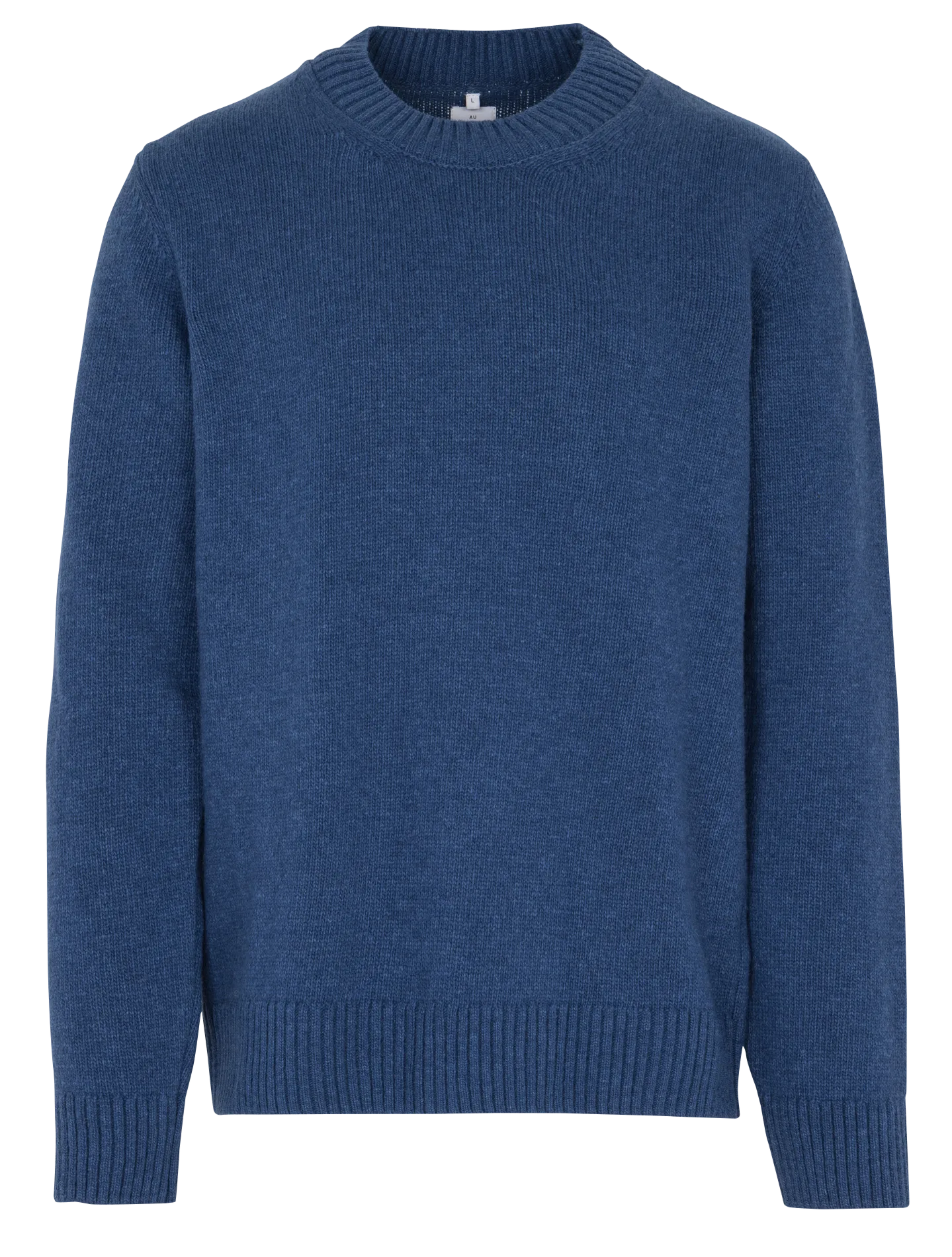 Gerade geschnittener Pullover aus Wollmix mit Rundhalsausschnitt Blau EFIL-O