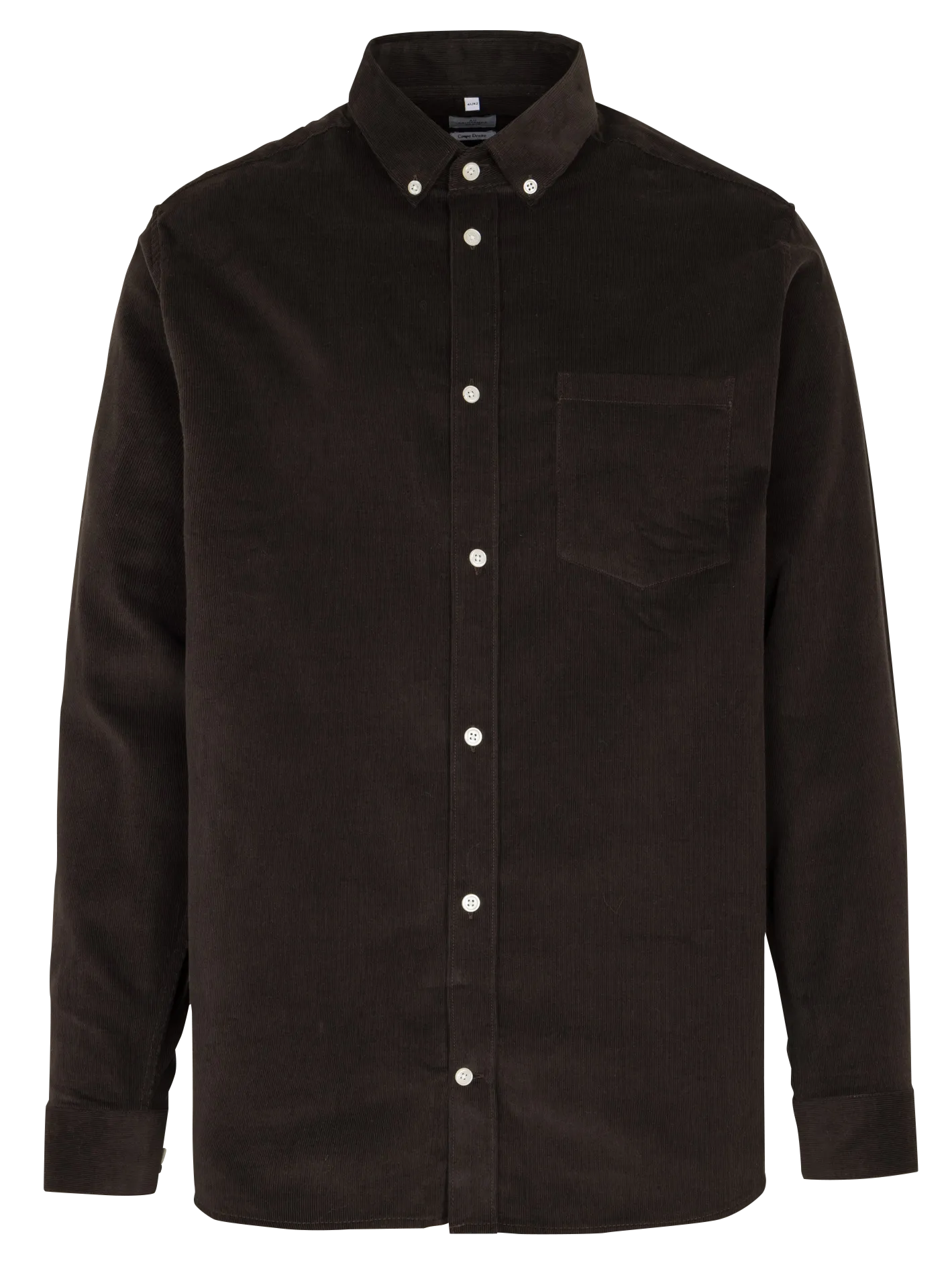 Gerade geschnittenes, geripptes Baumwollhemd Braun CELOUR-D