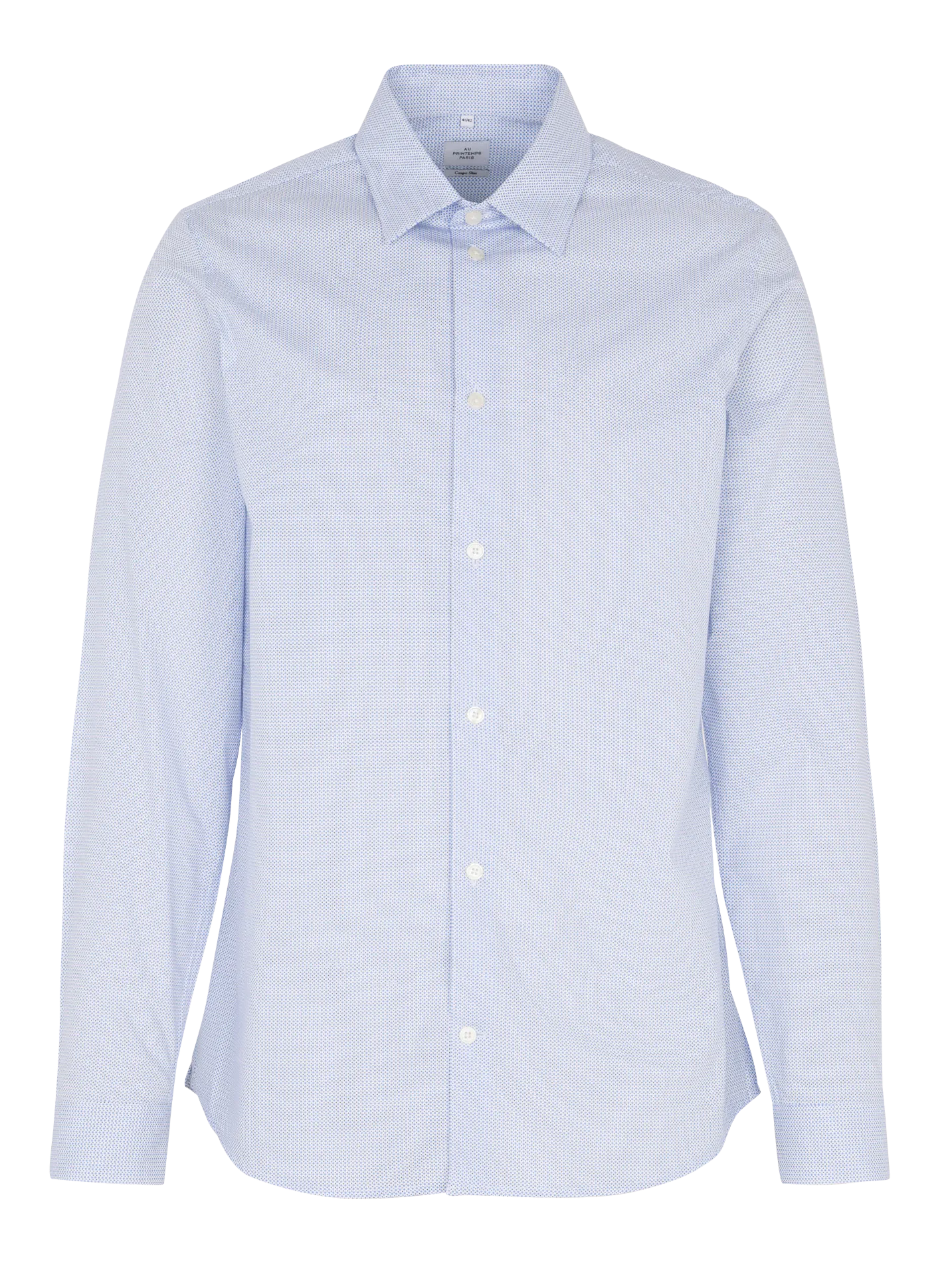 Baumwollhemd mit klassischem Kragen und Print, Slim Fit Blau GRINT-S