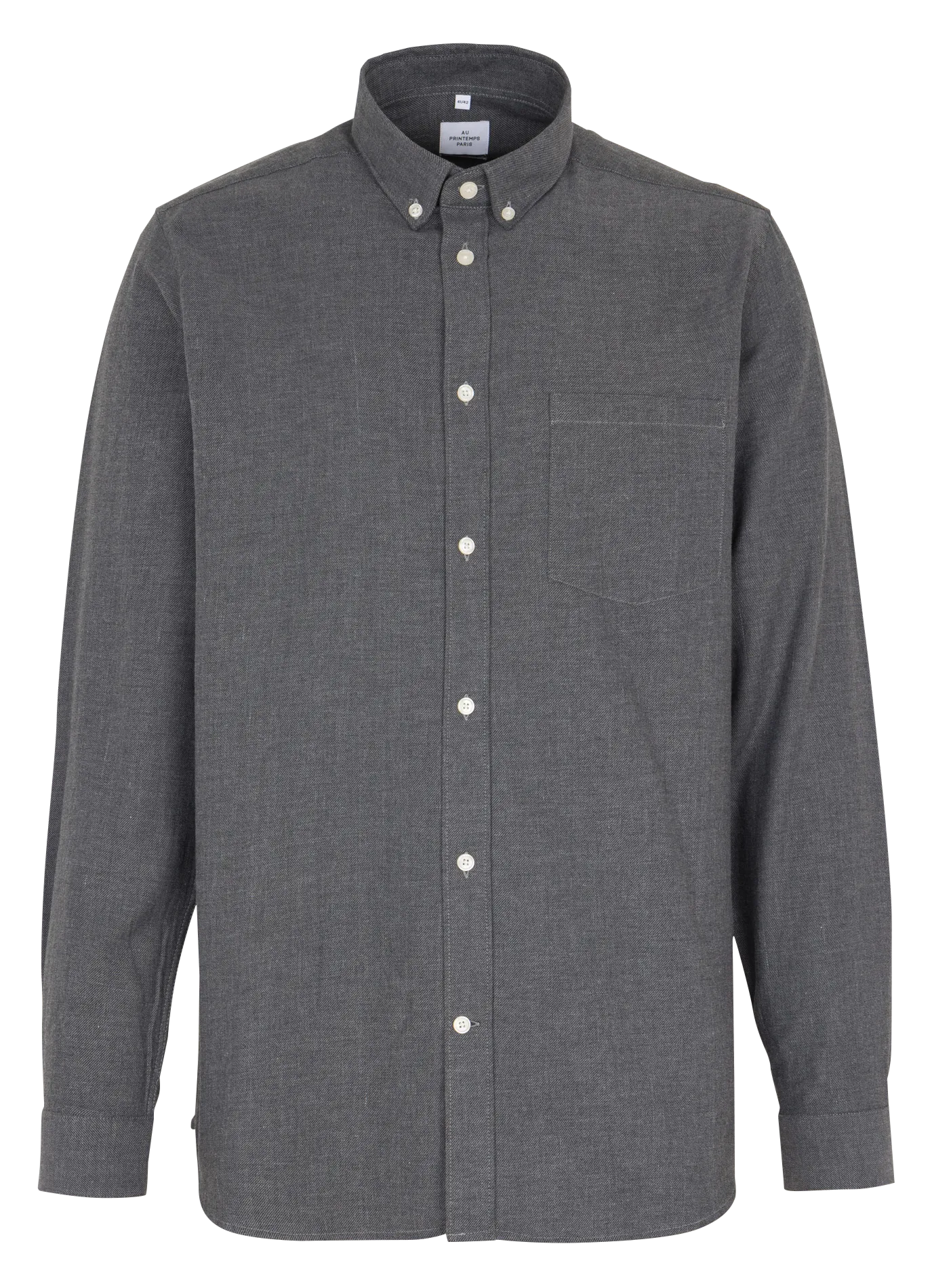 Dakota - Regular-Fit-Hemd aus Baumwolle Grau CLANNEL