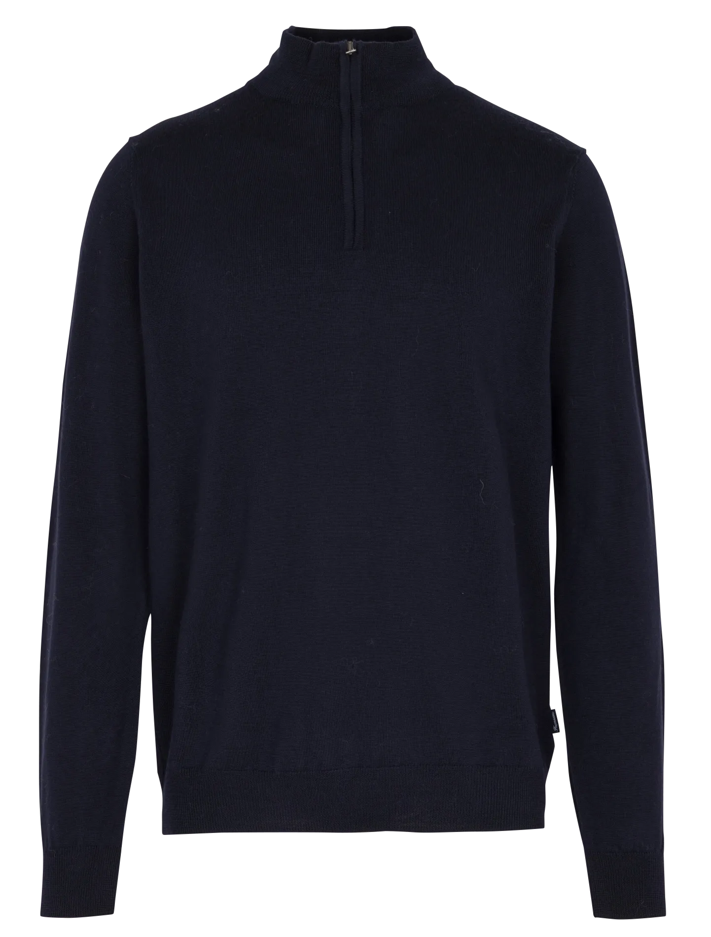 Gerader Wollpullover mit Stehkragen und Reißverschluss Blau