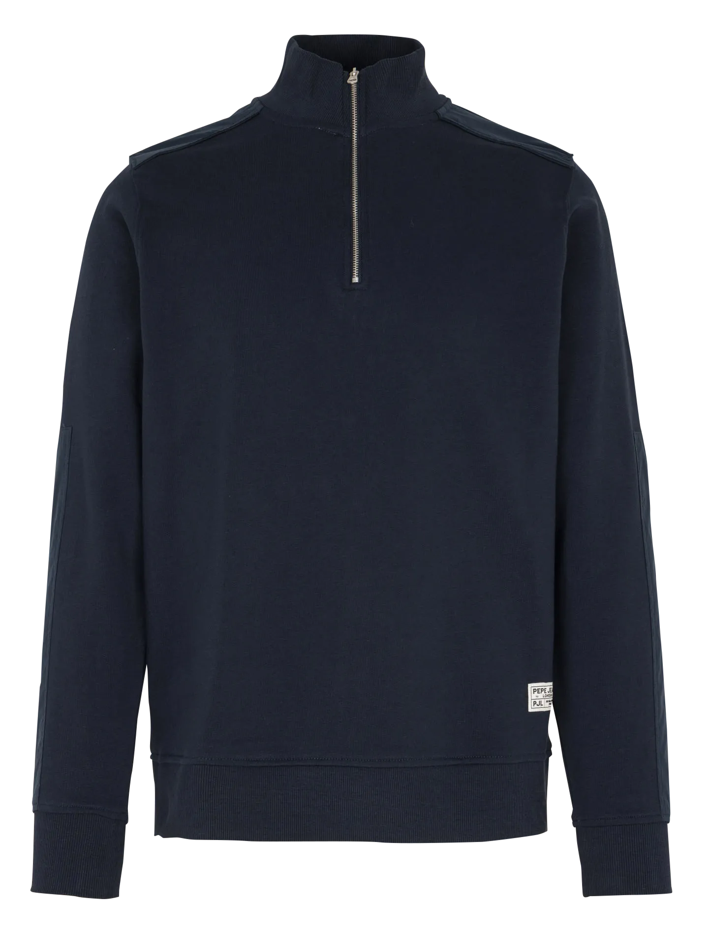 Gerader Sweatshirt mit Stehkragen aus Baumwolle Blau