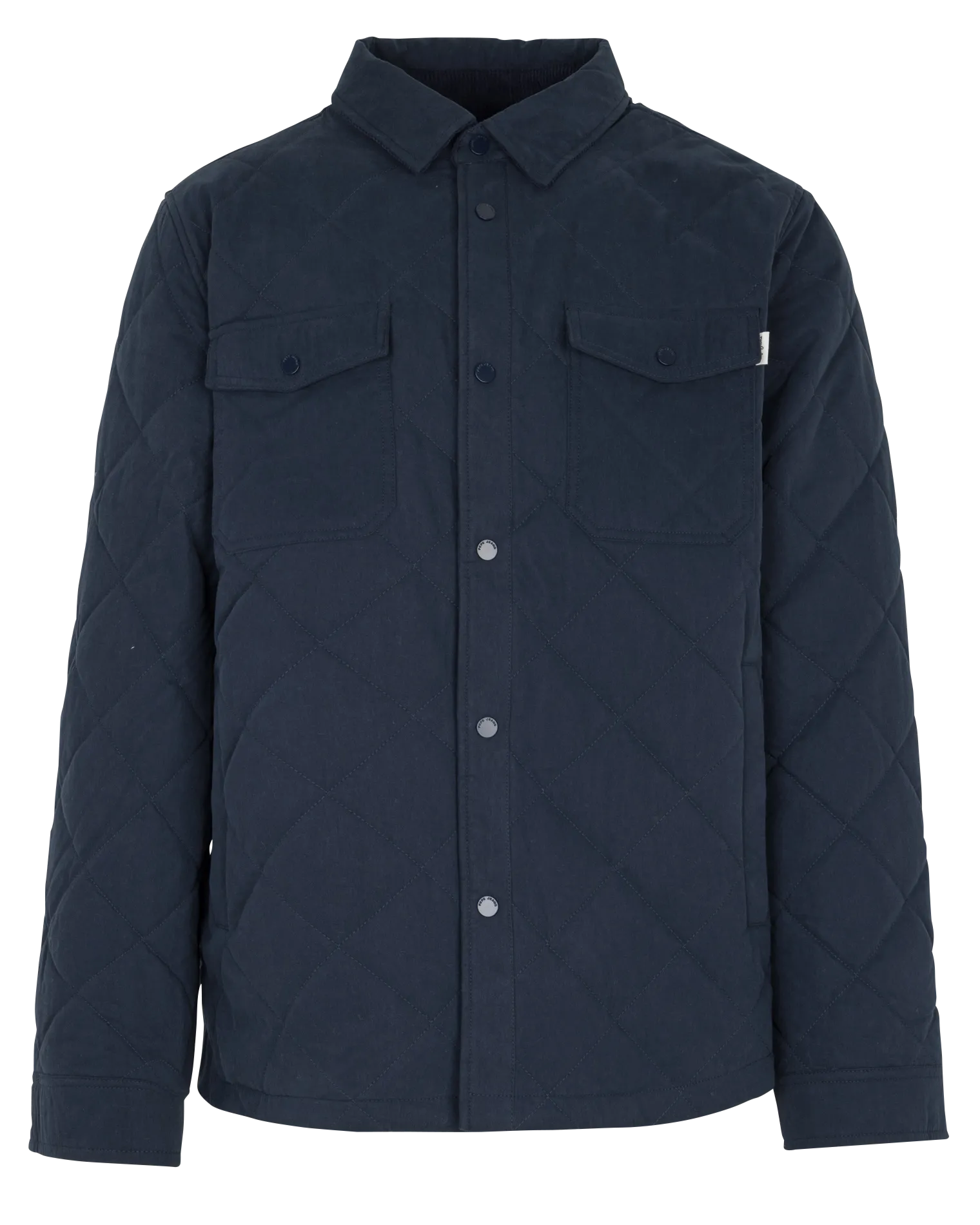 Einfarbige gesteppte gerade Jacke. Blau