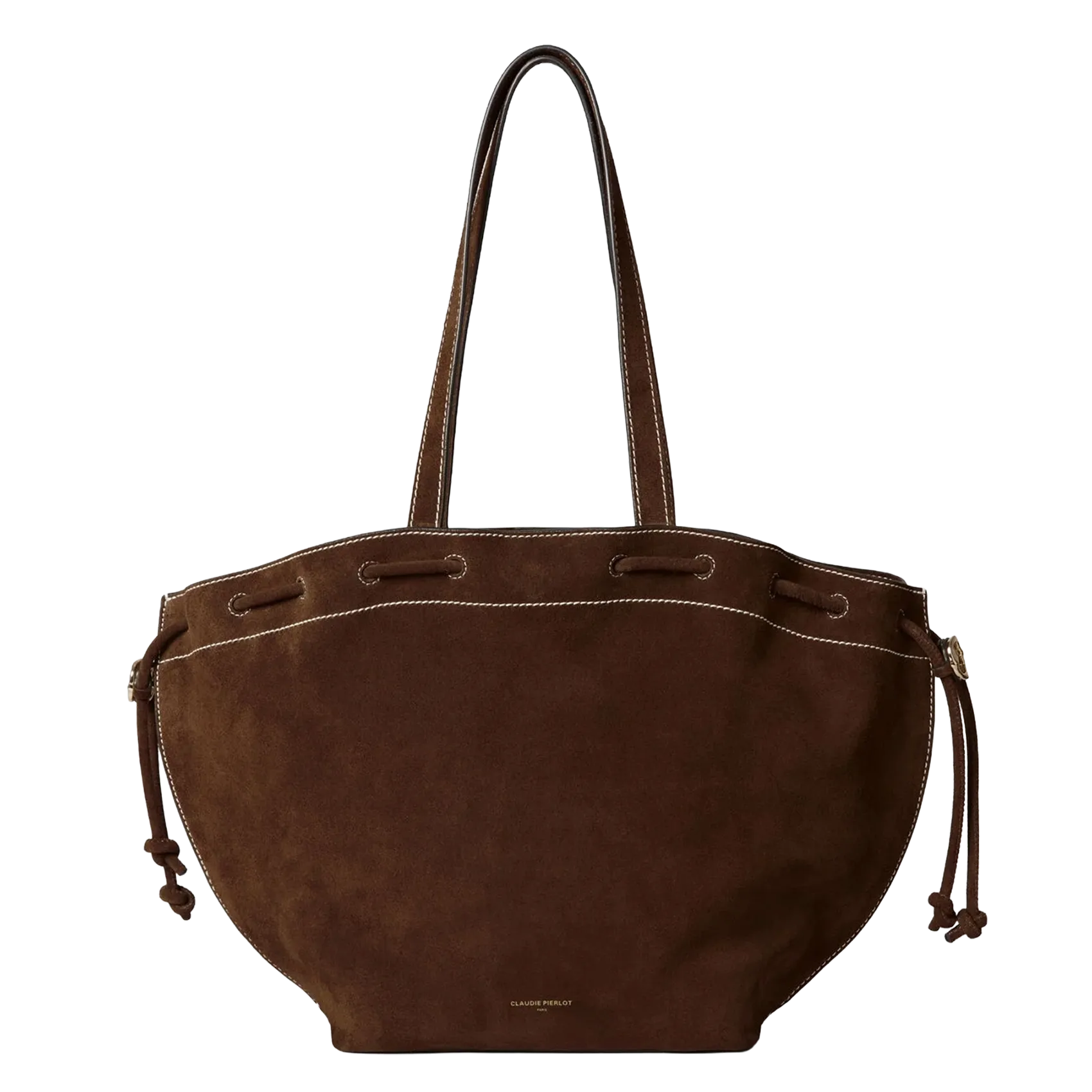 Beuteltasche aus weichem Veloursleder Braun