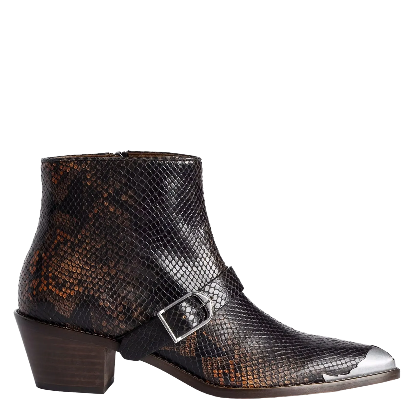 Spitz zulaufende Leder-Boots Orange TYLOW