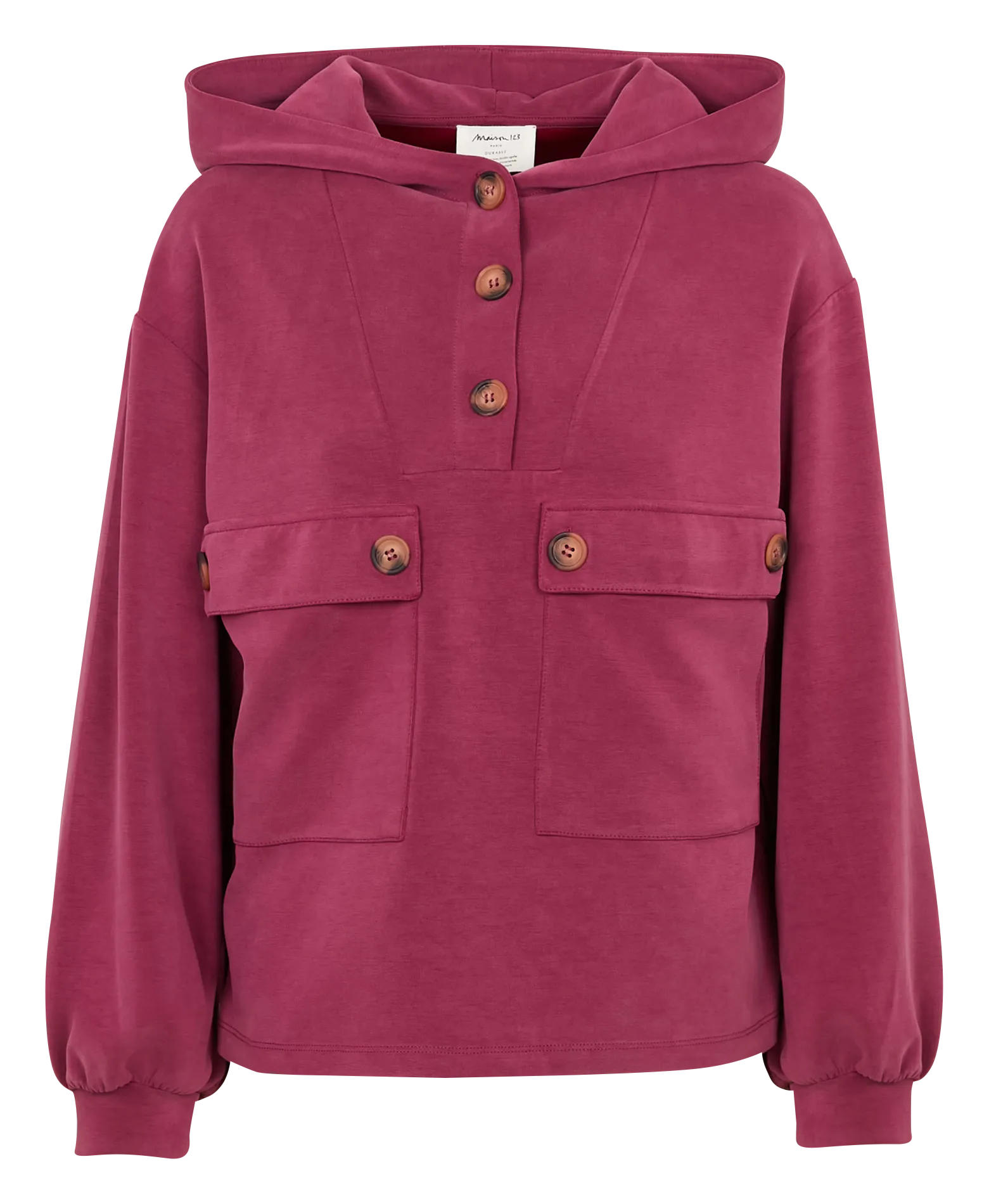 Weites Sweatshirt mit Kapuze Rot CADIX