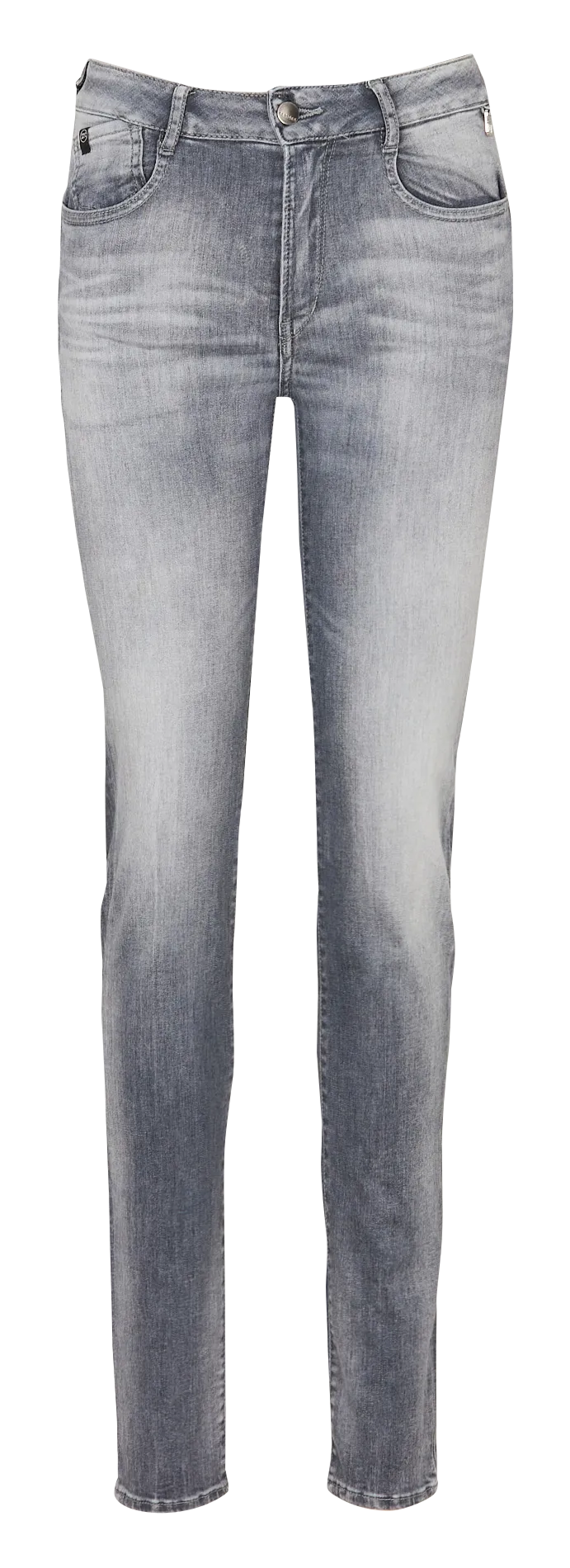 High Waist Slim Fit Jeans Grau PULPHIGH