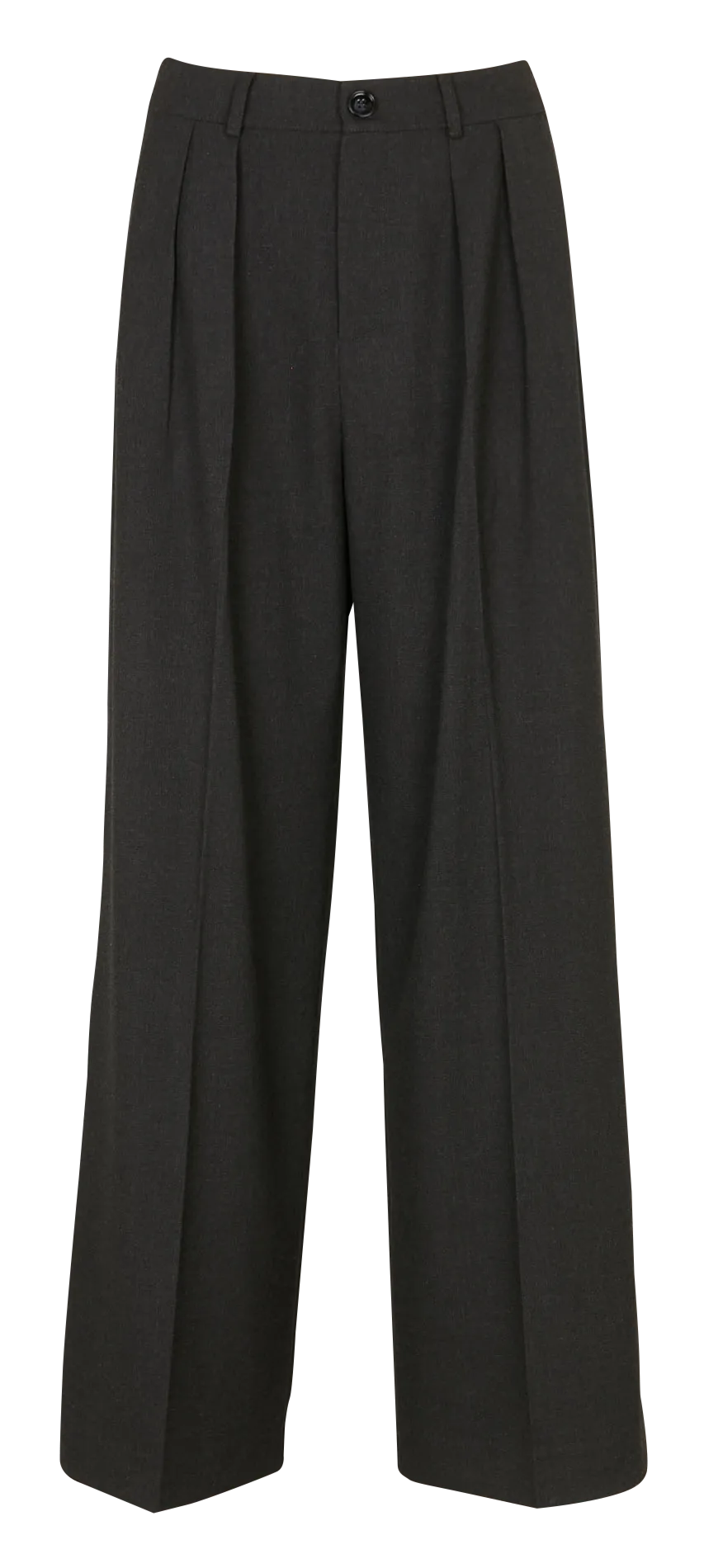 Weite High-Waist-Bundfaltenhose Schwarz PAROS
