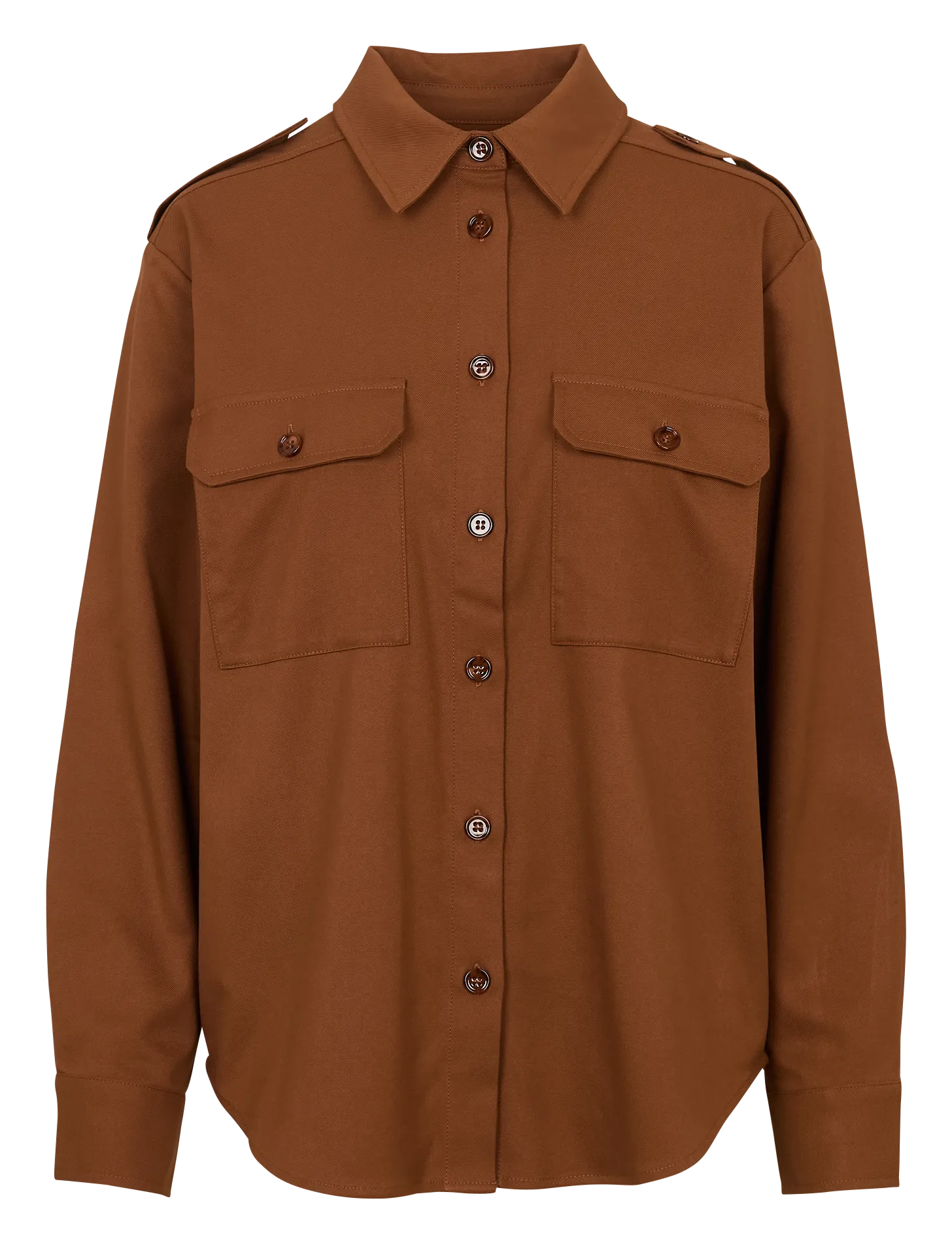 Oversize-Bluse mit klassischem Kragen Braun THOMAS