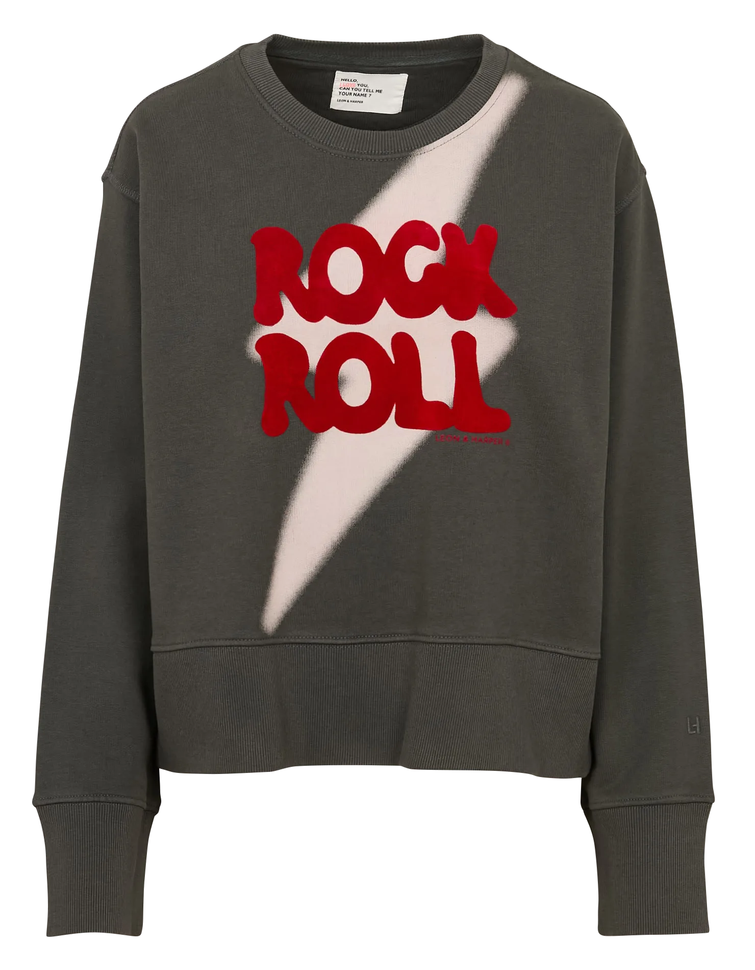 Bedruckter Straight-Fit-Sweater mit Rundhalsausschnitt Grau SORBET