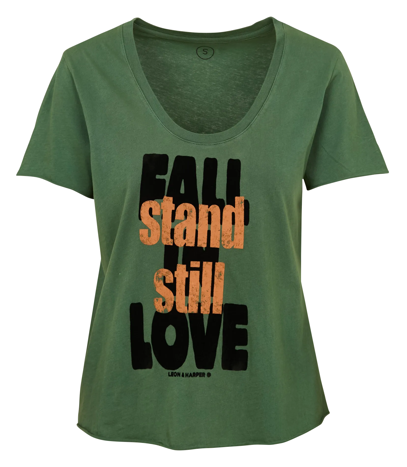 Rundhals-T-Shirt aus Bio-Baumwolle Grun TIZIA