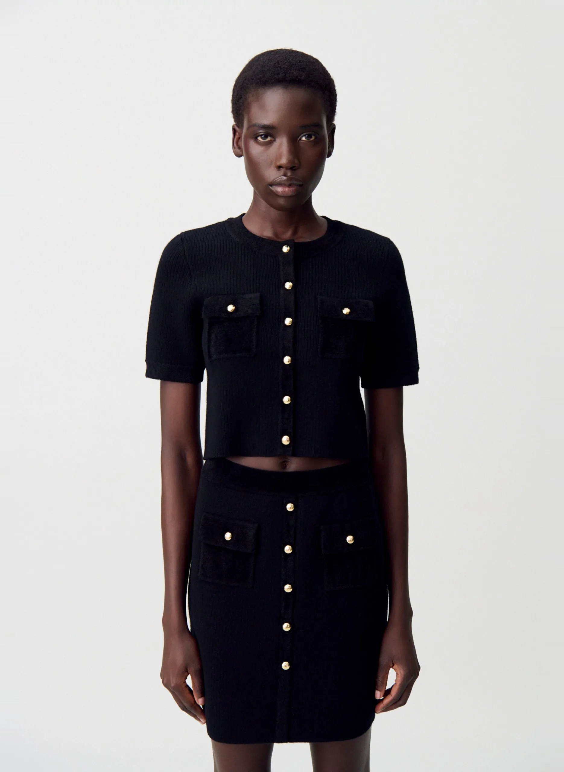 Geknöpfter Cord-Cardigan Schwarz MANO