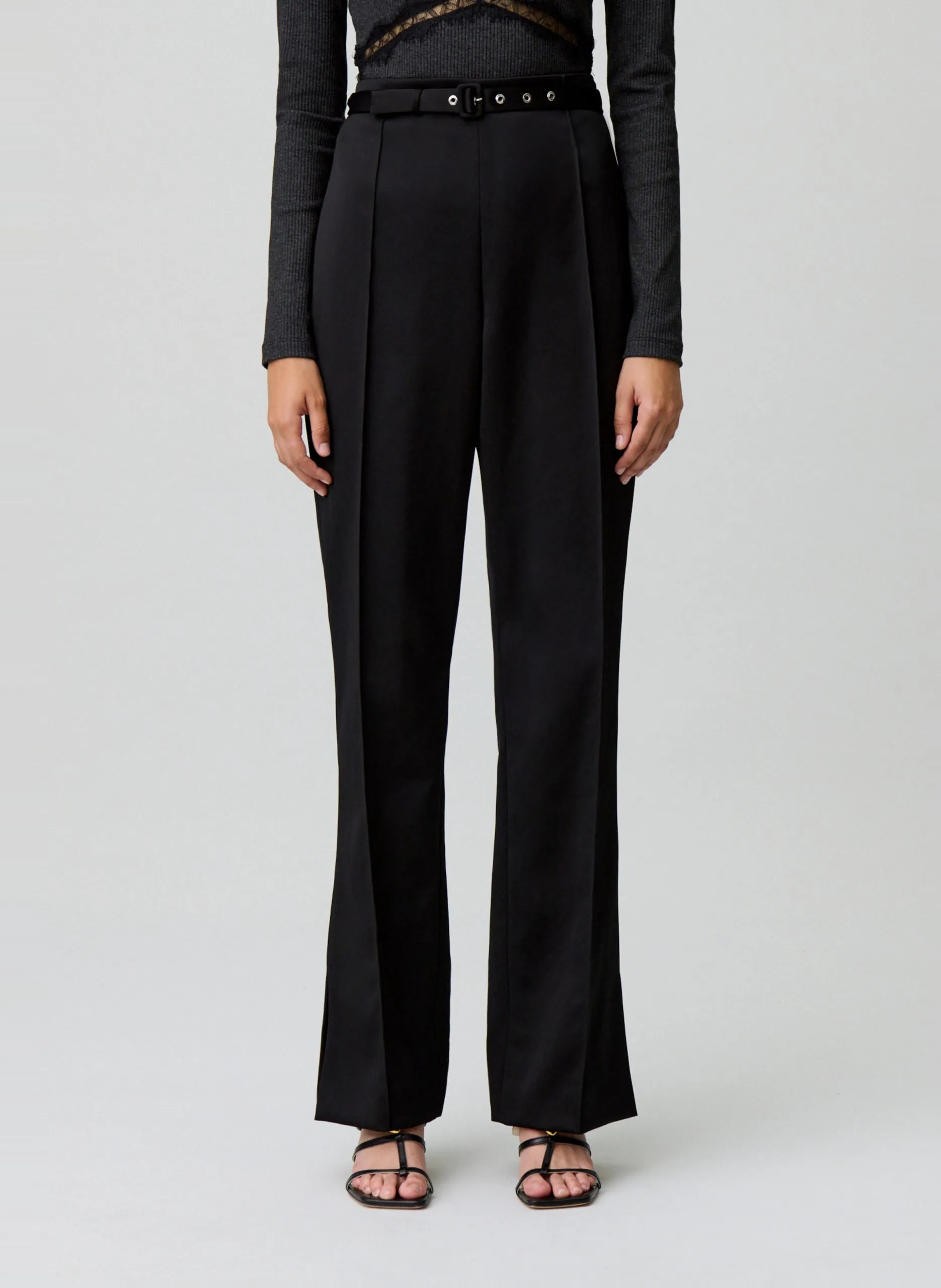 Gerade geschnittene Hose Schwarz PIETRA