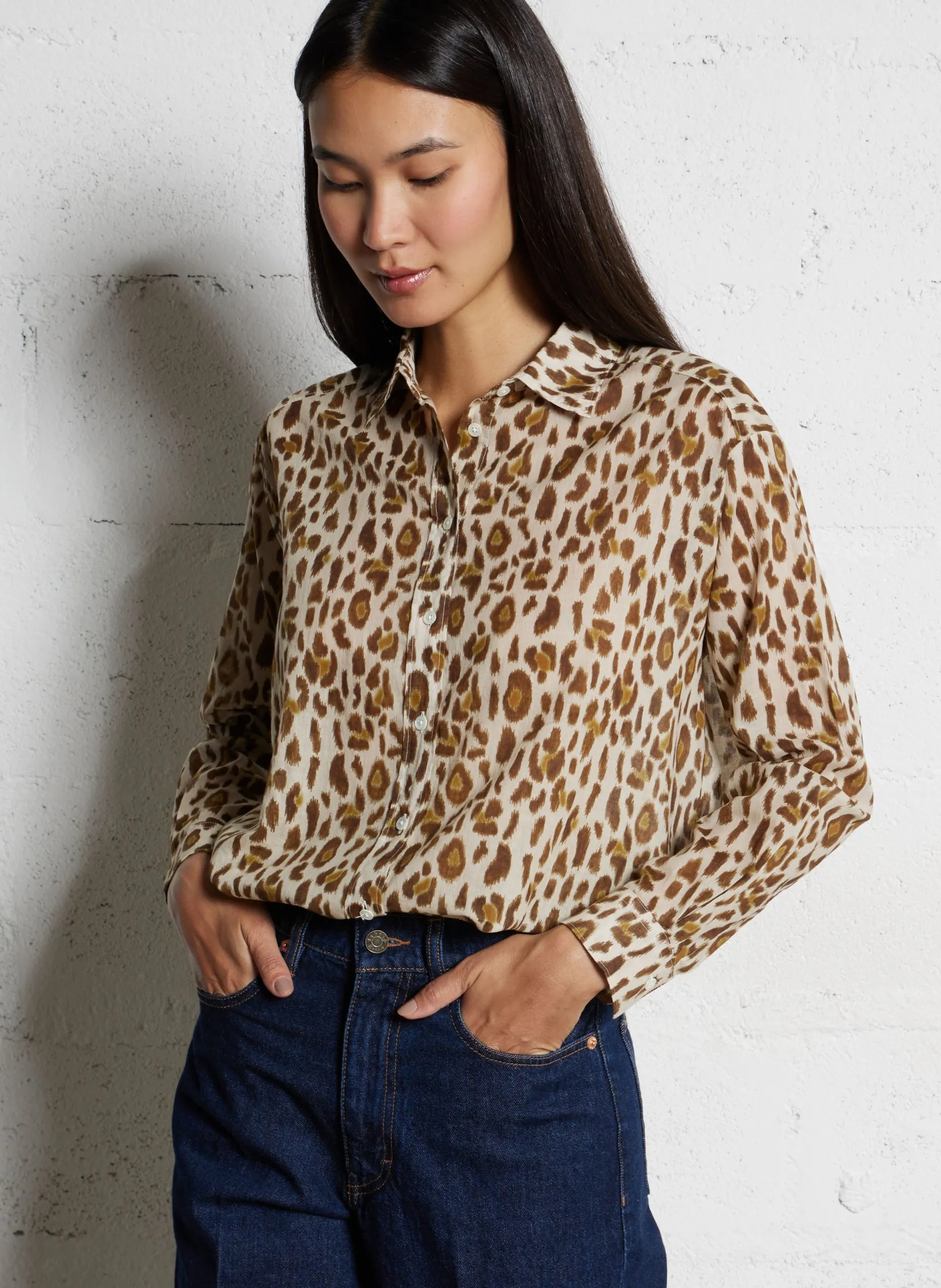 Baumwollbluse mit klassischem Kragen Mehrfarbig CINEMA