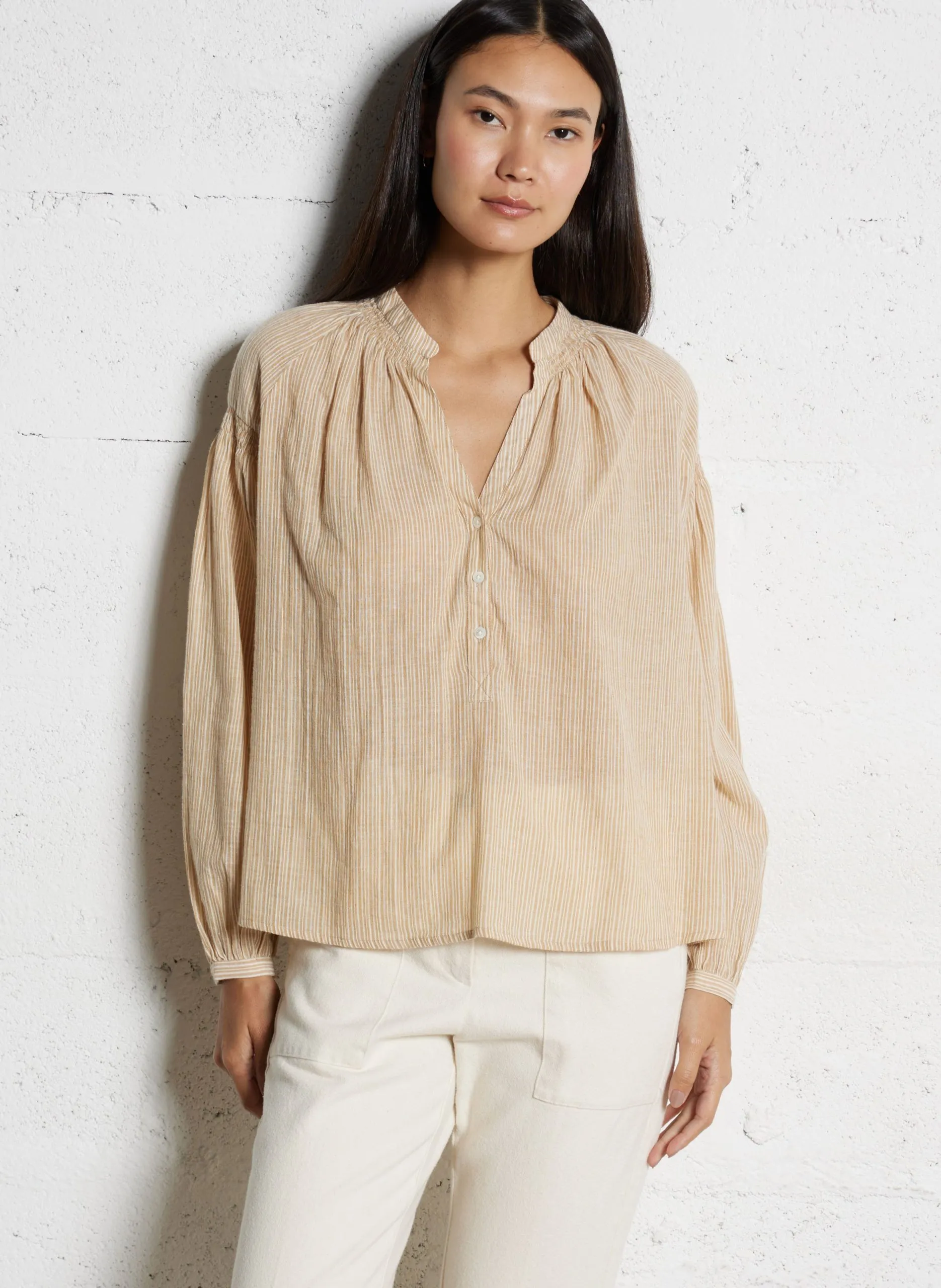 Weite Baumwollbluse Mehrfarbig CIERRA